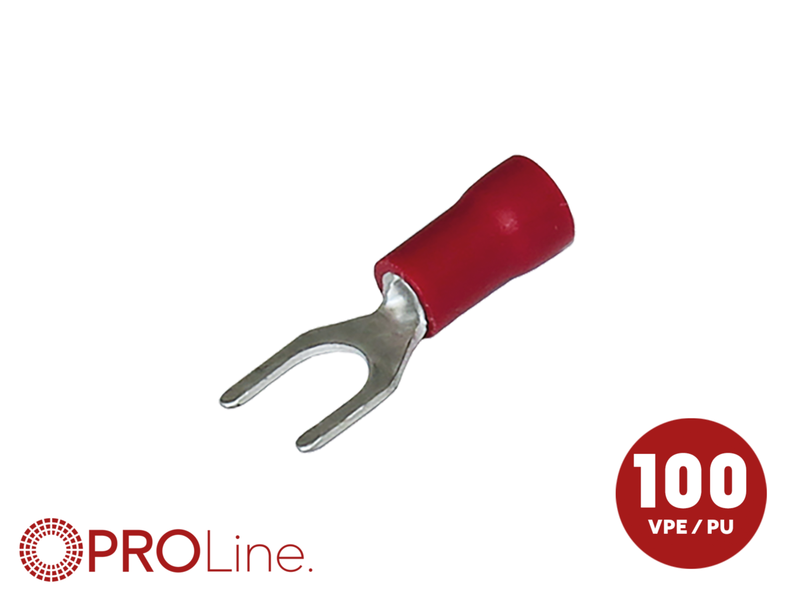 Gabelkabelschuh 0,5mm²-1,5mm²/5,4mm rot ST 100 Stück
