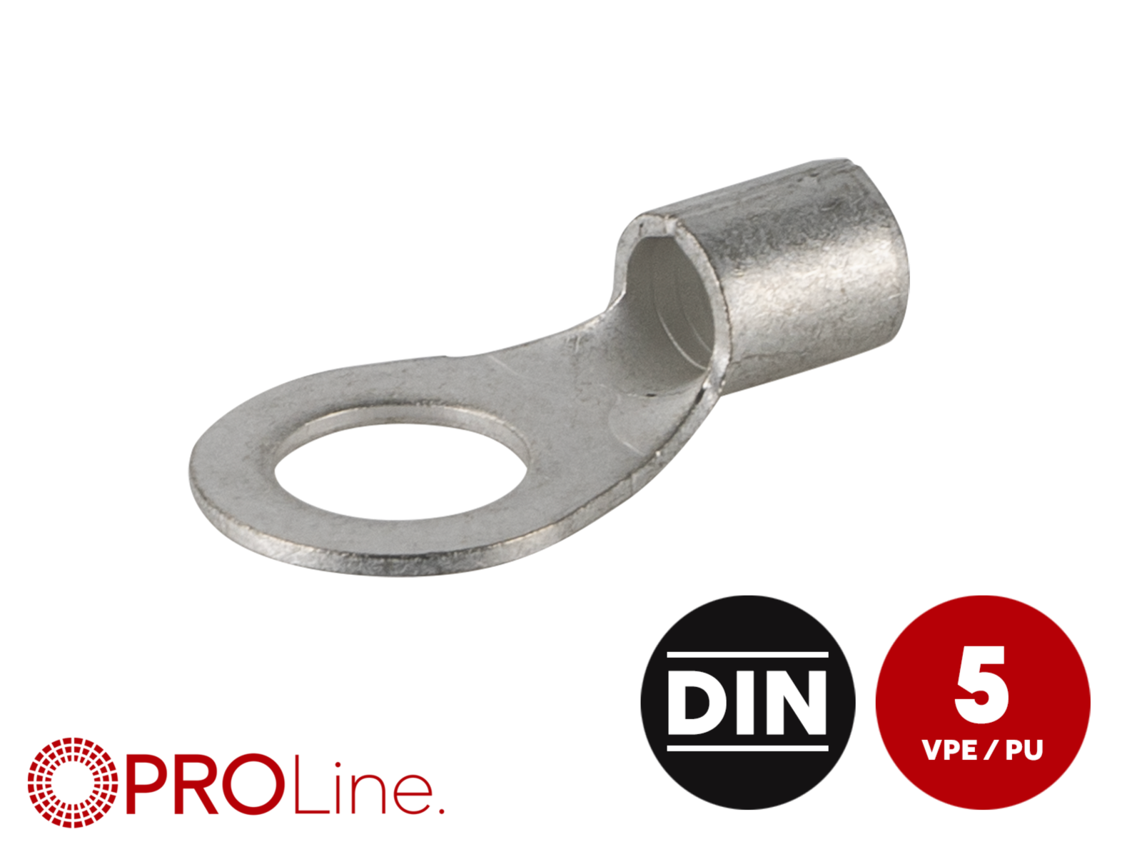 Ringkabelschuh 16mm²/10,5mm M10 unisoliert 5 Stück