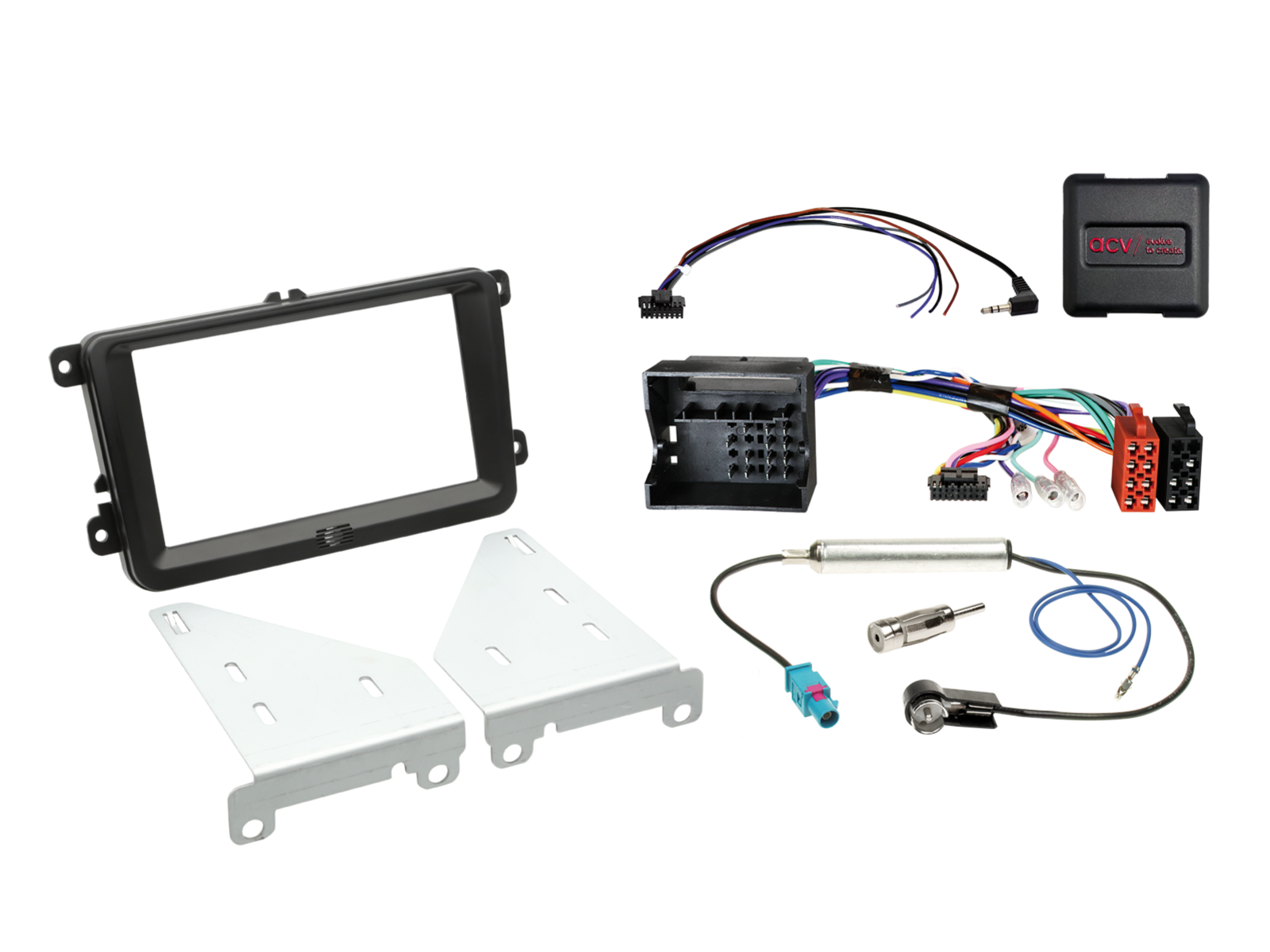 2-DIN Kit Seat/Skoda/VW Fahrzeuge LFB/Antenne schwarz