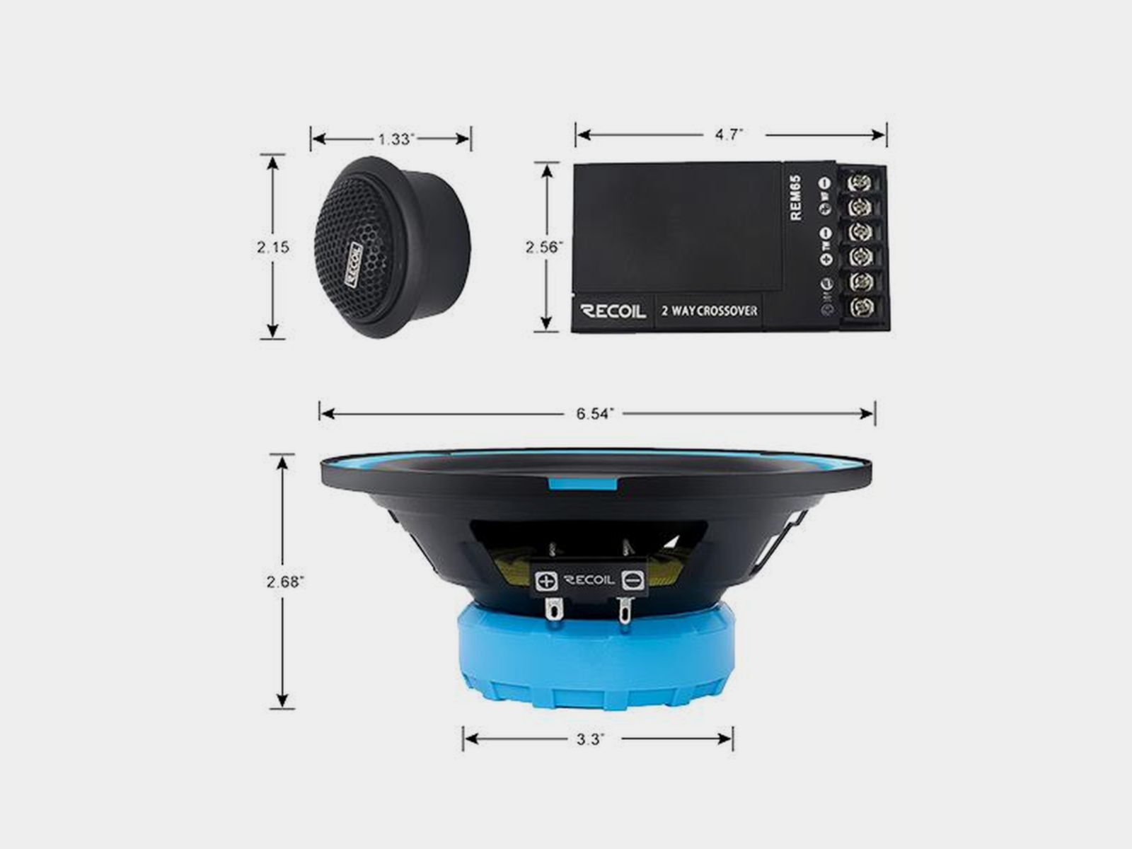 Lautsprecher System Recoil Echo 2 Wege 165mm/50W RMS