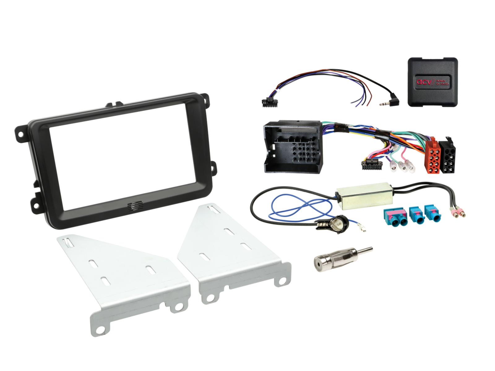 2-DIN Kit Seat/Skoda/VW Fahrzeuge LFB/Antenne(Set) schwarz