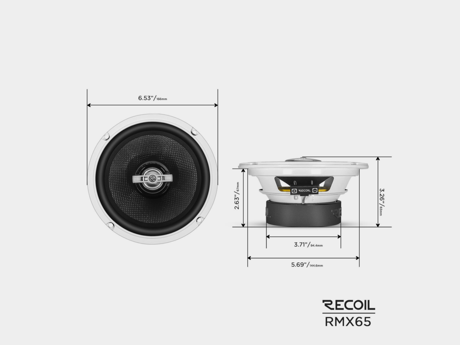 Lautsprecher Coaxial Recoil Plus 2-Wege 165mm/80W RMS