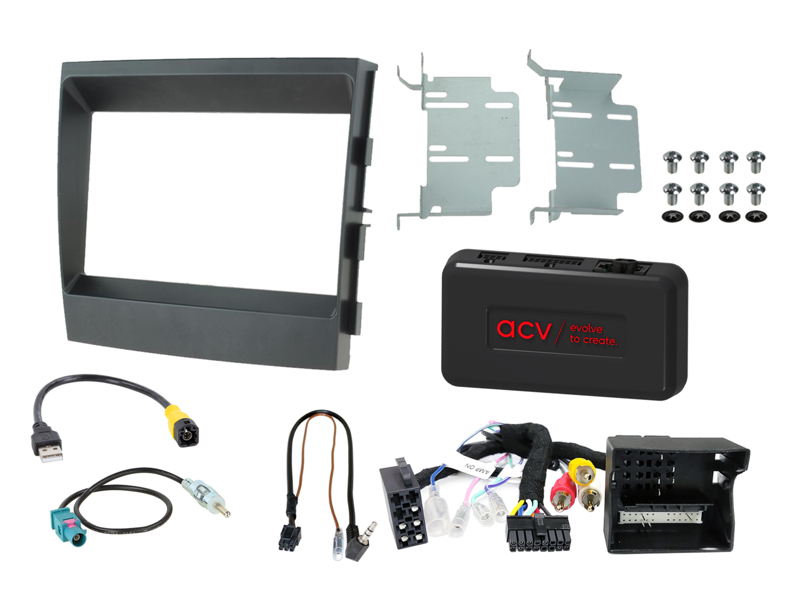 2-DIN Kit Porsche Panamera 2009-2016 LFB/Amp schwarz