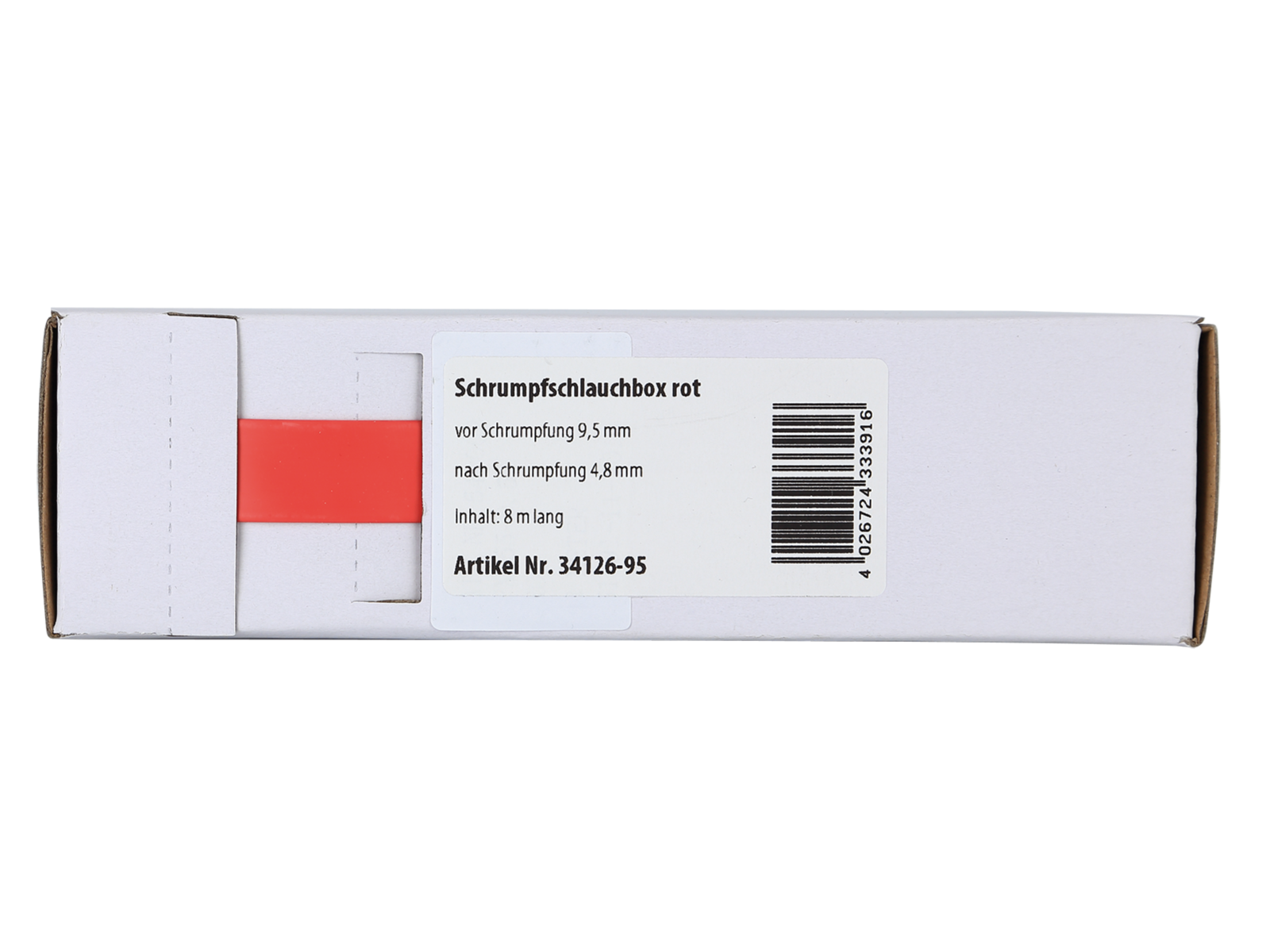 Schrumpfschlauch rot Ø 9,5 mm/ Länge: 8 m