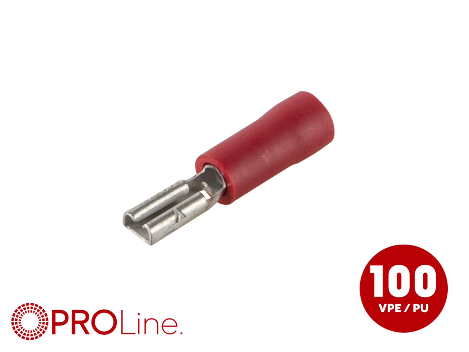 Flachsteckhülse(f) 0,5mm²-1,5mm²/2,8mm rot ST 100 Stück