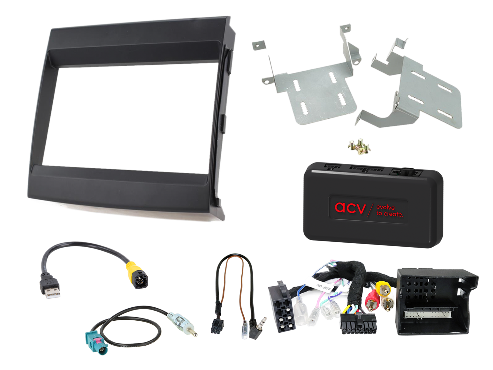 2-DIN Kit Porsche Cayenne 2011-2016 LFB/Amp schwarz