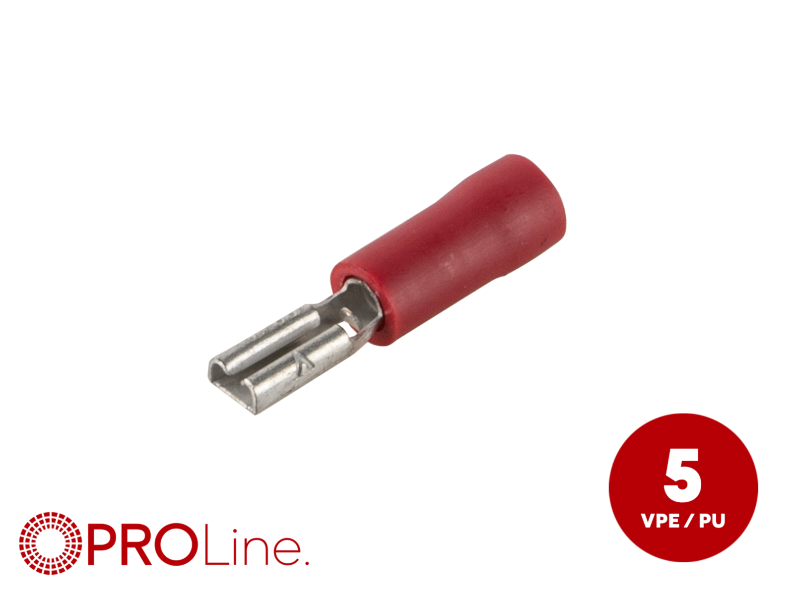 Flachsteckhülse(f) 0,5mm²-1,5mm²/2,8mm rot ST 5 Stück