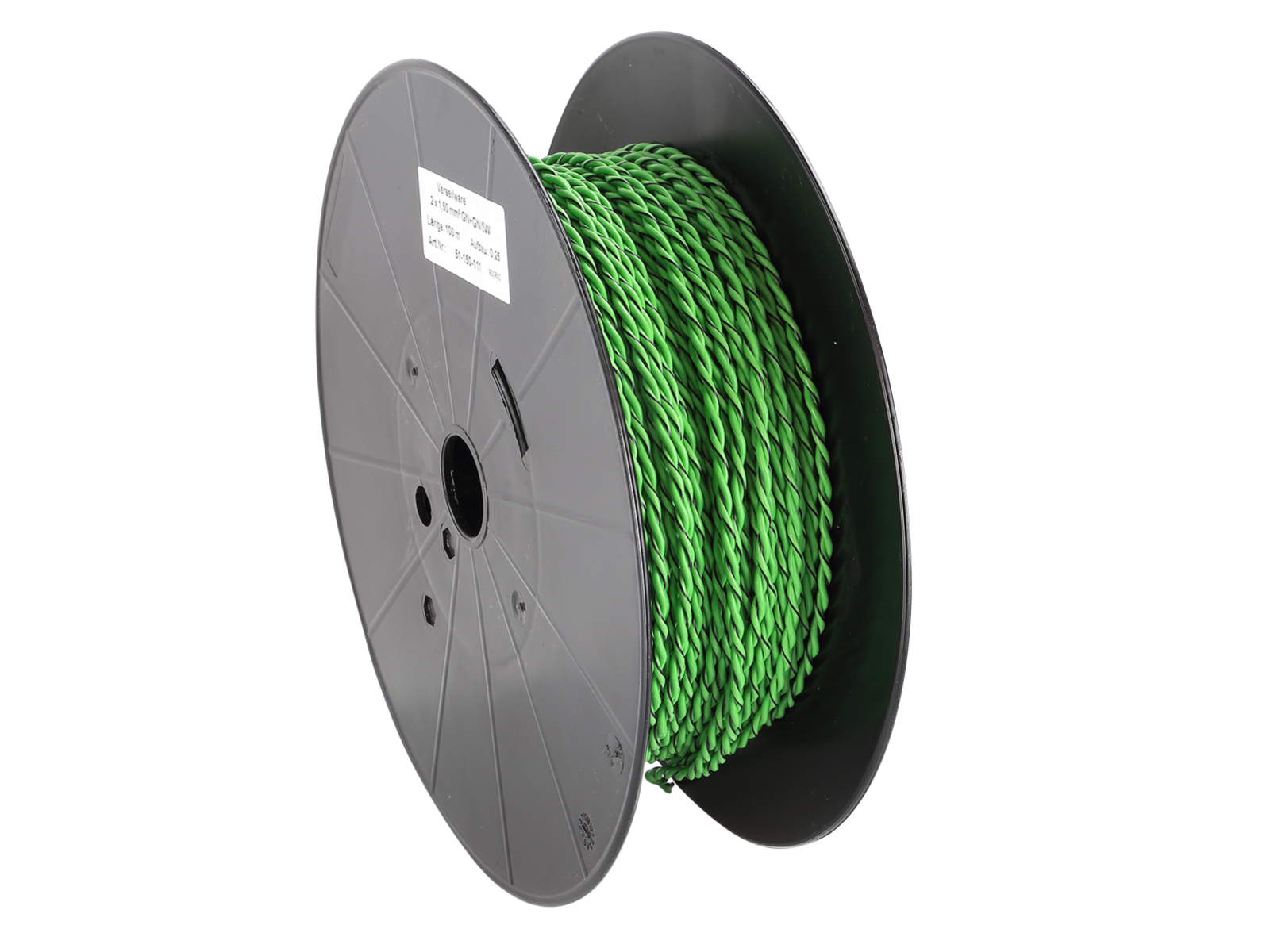 Lautsprecherkabel verdrillt 2x1.50mm² grün/grün-schwarz 100m