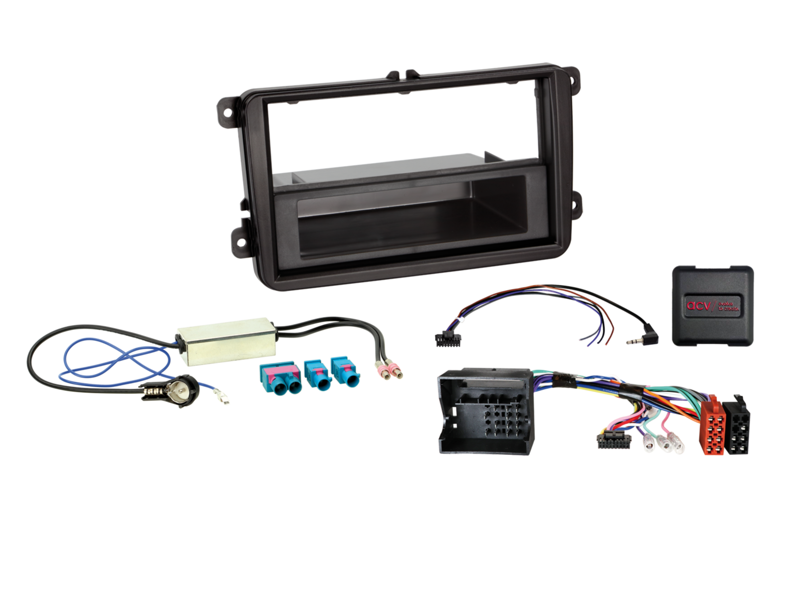 2-ISO Kit mit Fach Seat/Skoda/VW Fahrzeuge LFB/Antenne ISO