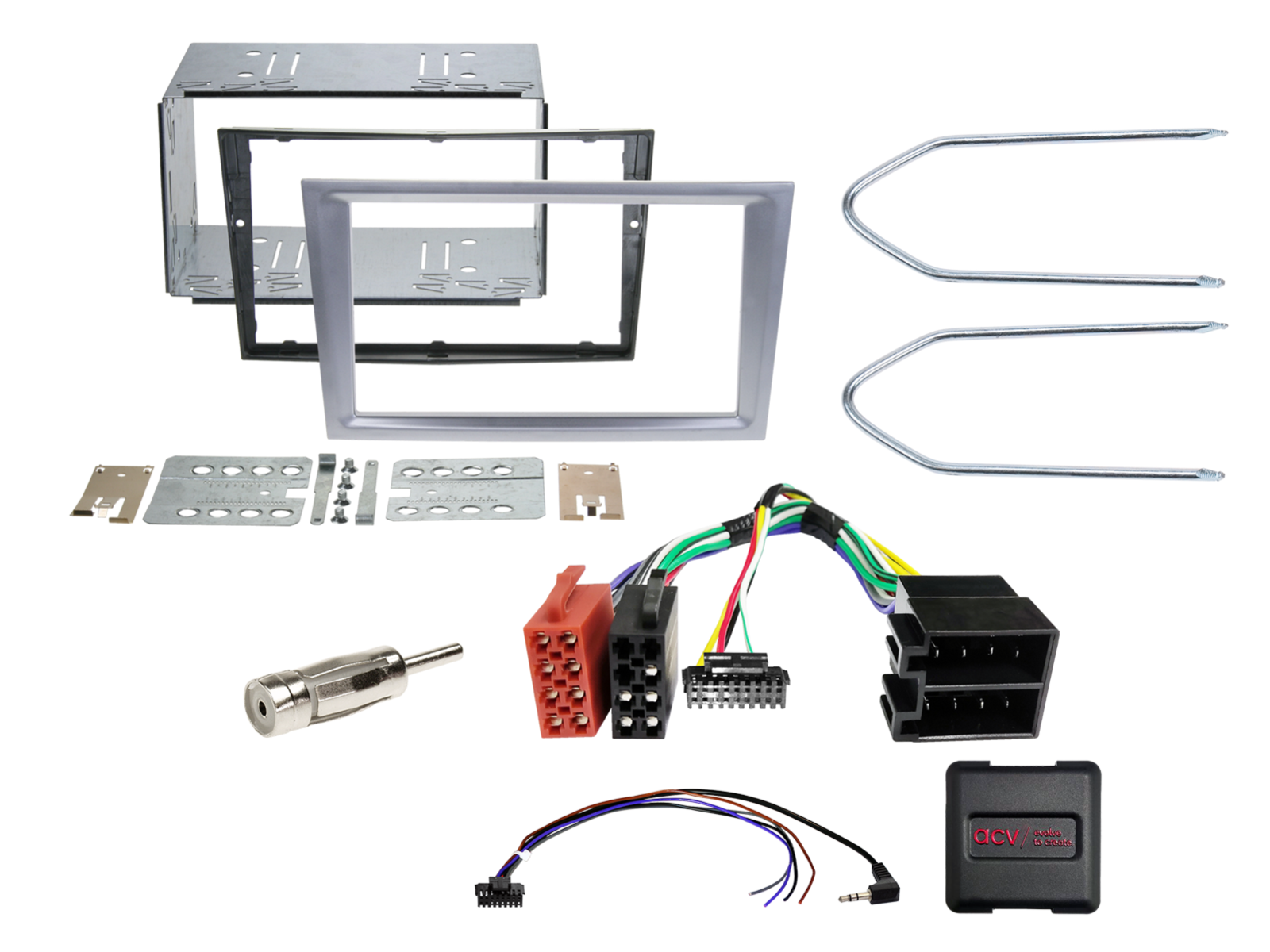 2-DIN Kit Opel Fahrzeuge matt chrom LFB analog/Antenne