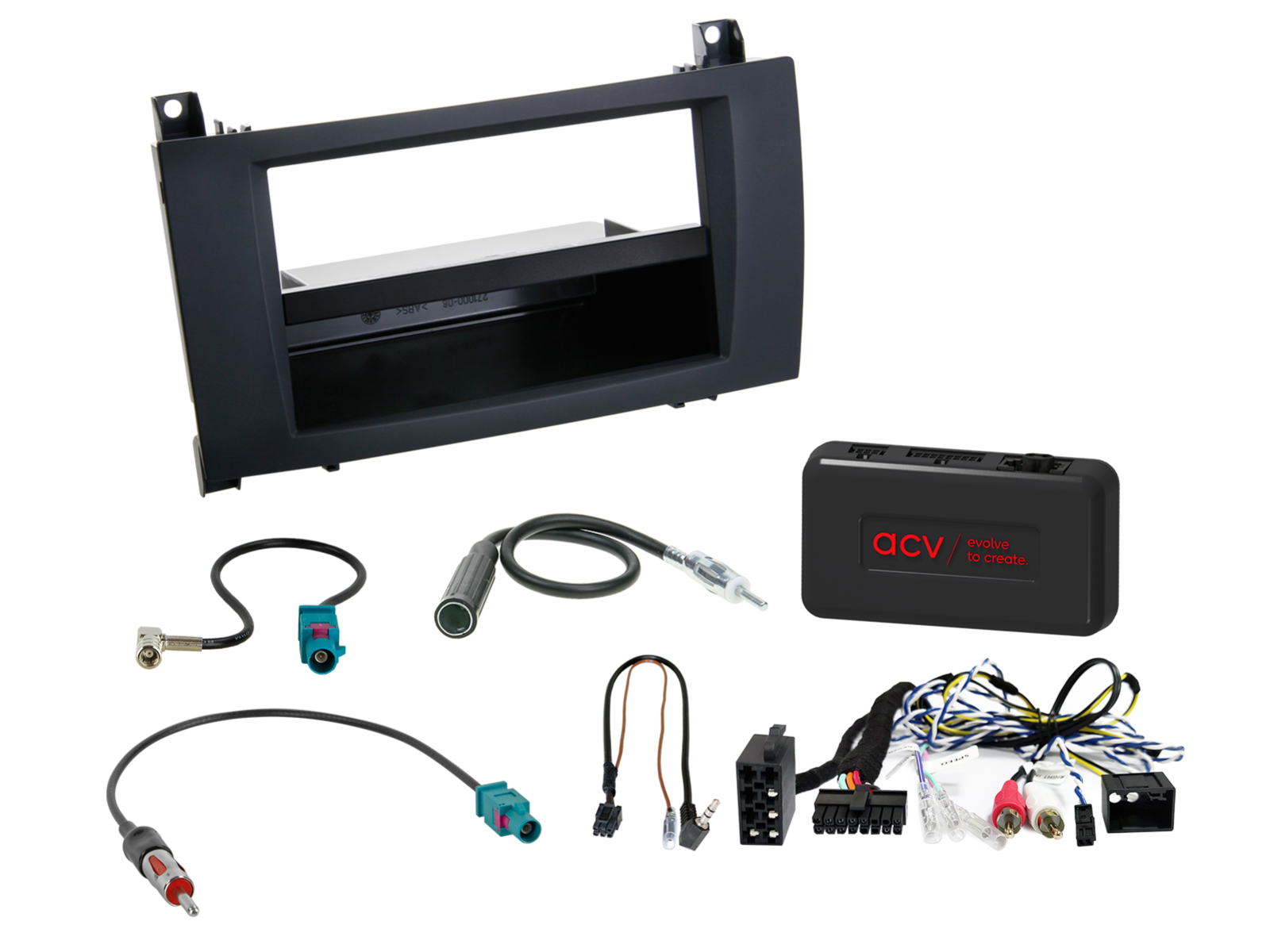2-DIN Kit mit Fach Mercedes SLK 2004-20011 LFB/Antenne/Amp