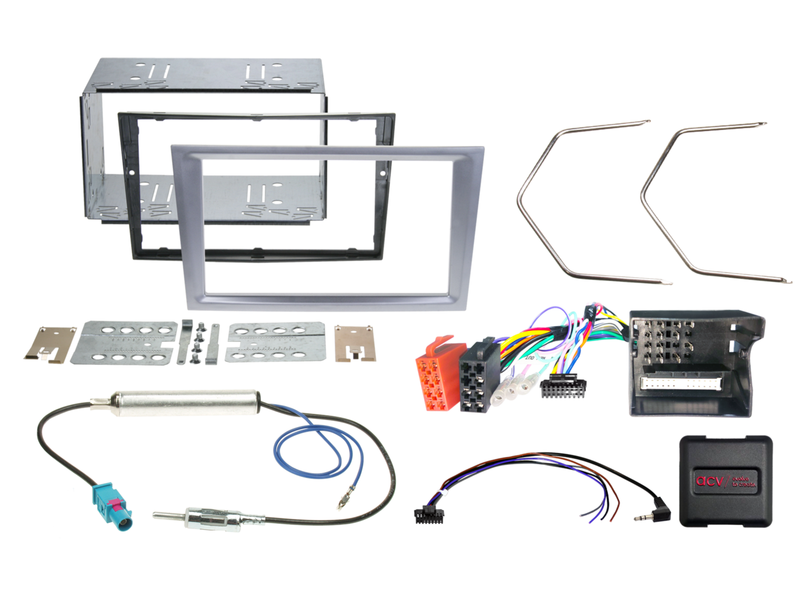 2-DIN Kit Opel Fahrzeuge matt chrom LFB CAN Bus/Antenne