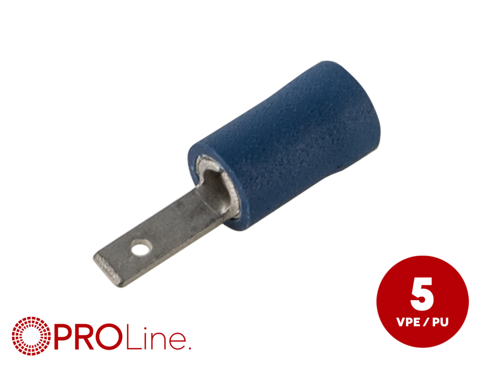 Flachstecker(m) 1,5mm²-2,5mm²/2,8mm blau ST 5 Stück