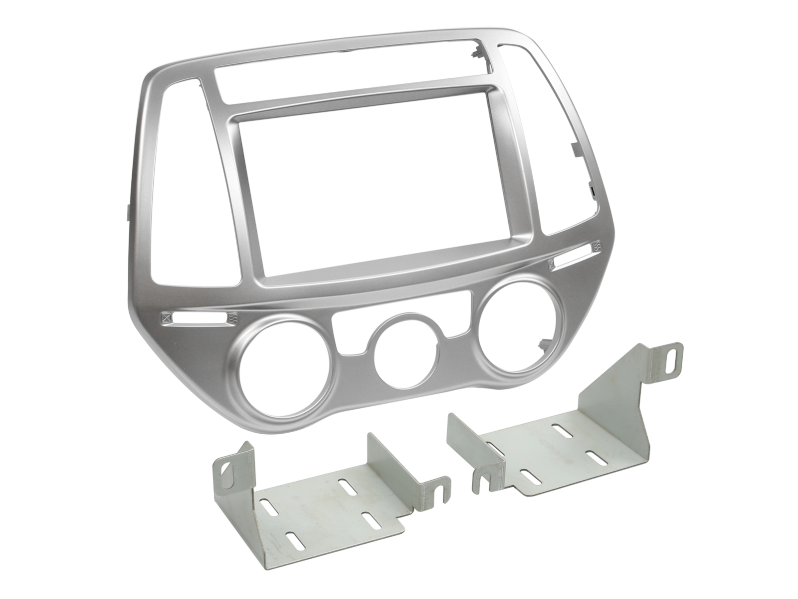 2-DIN Radioblende Hyundai i20 07/2012-11/2014 silber