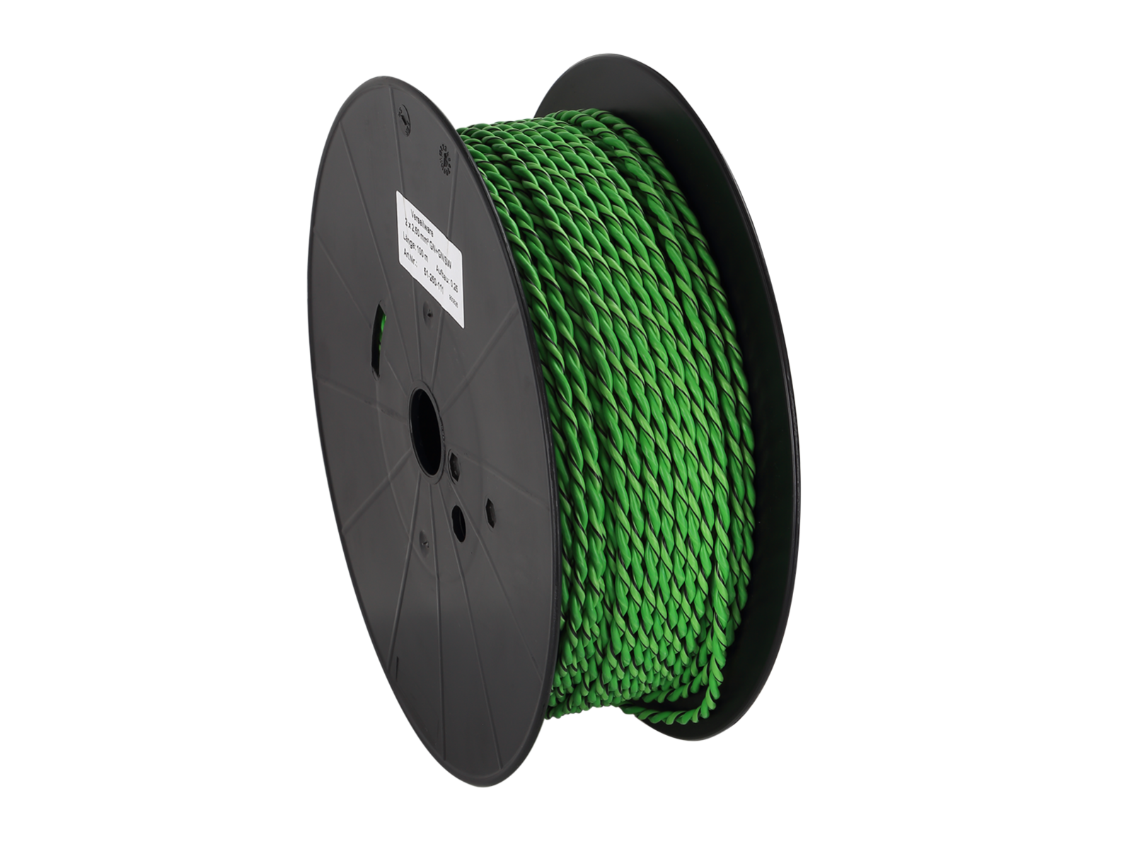 Lautsprecherkabel verdrillt 2x2.50mm² grün/grün-schwarz 100m