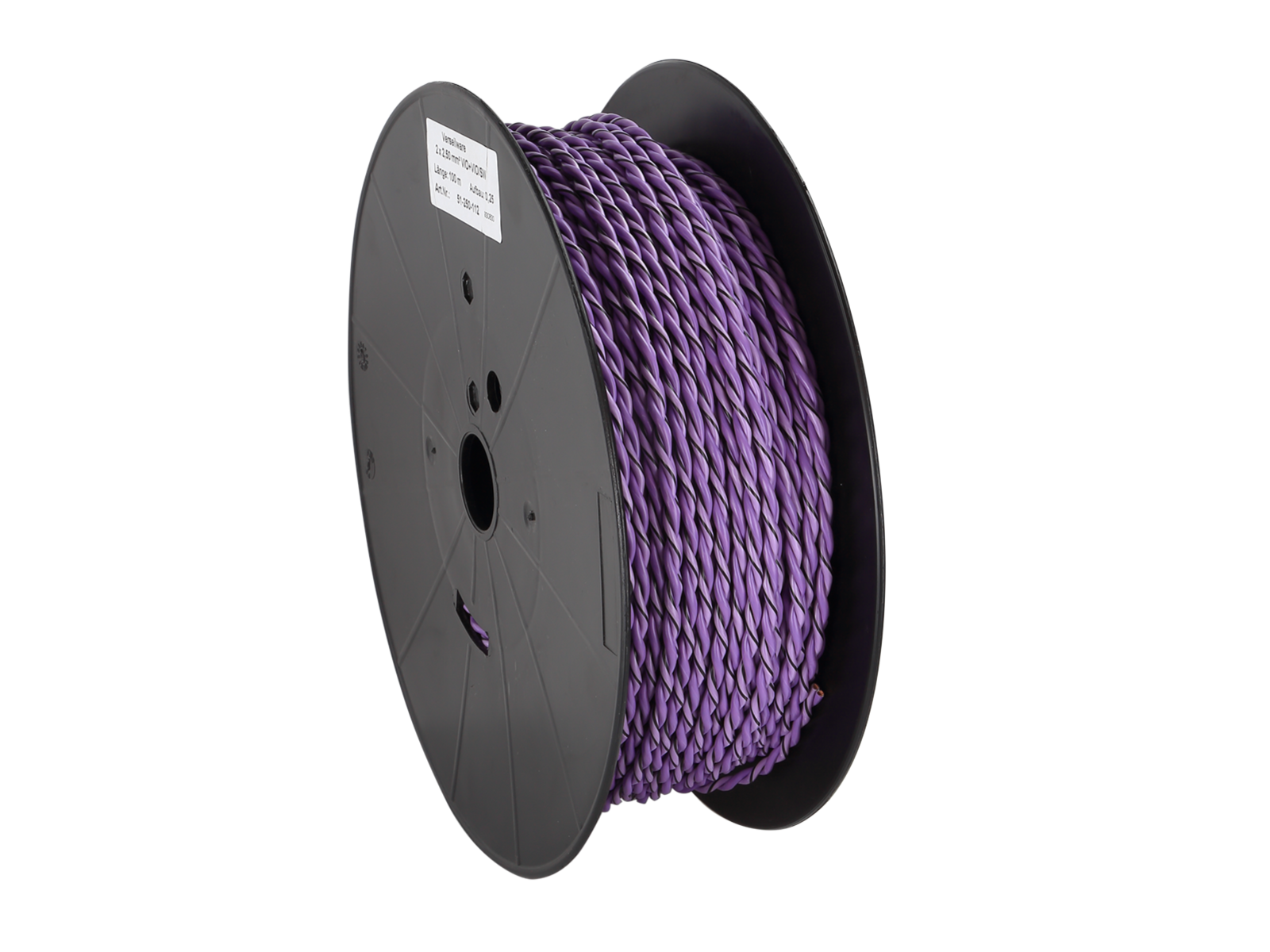 Lautsprecherkabel verdrillt 2x2.50mm² violett/v-schwarz 100m