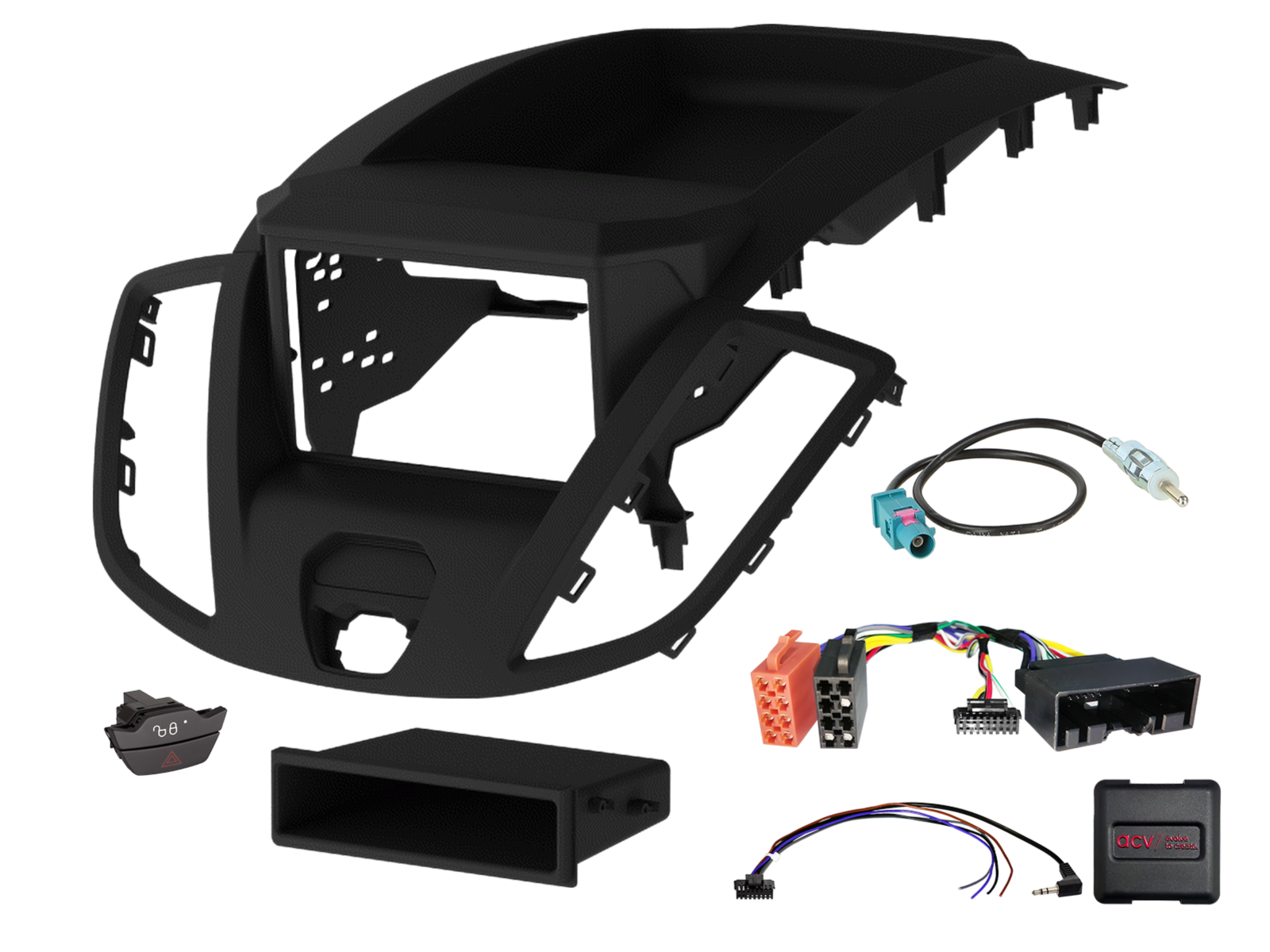 2-DIN Kit mit Fach Ford Transit V363 2014-2019 LFB analog