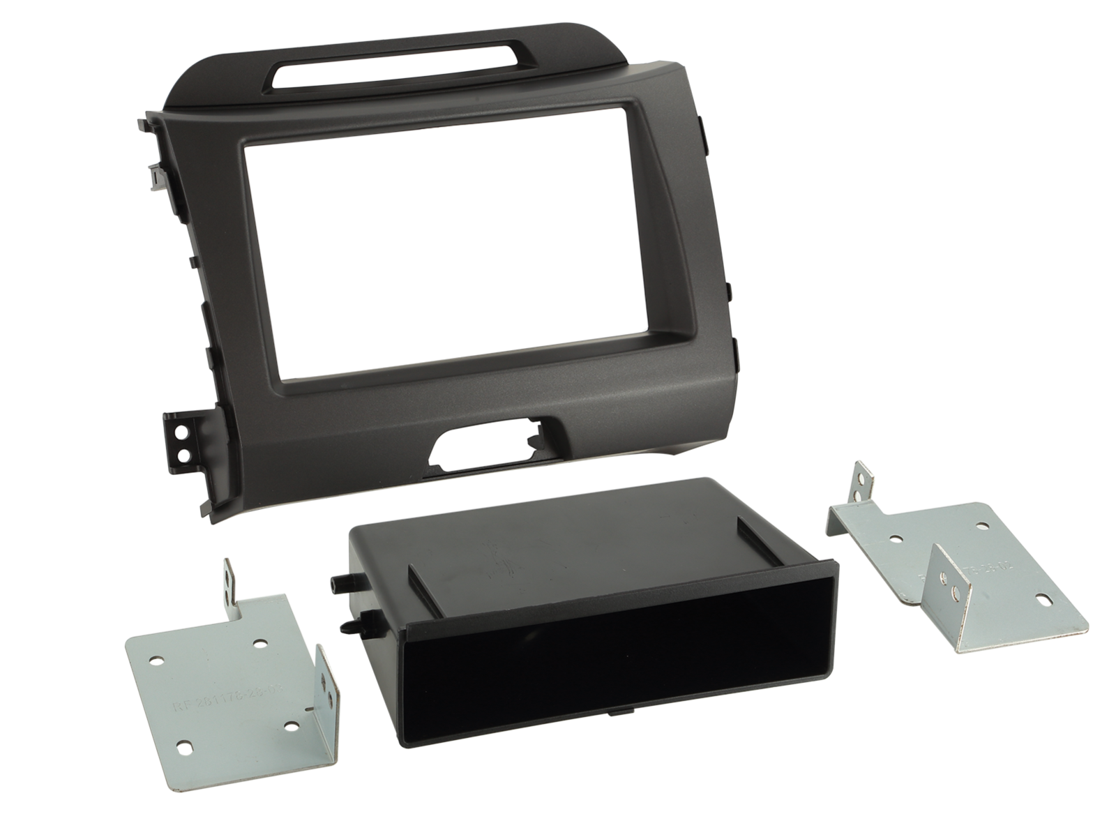 2-DIN Radioblende mit Fach Kia Sportage 2010-2016 dunkelgrau