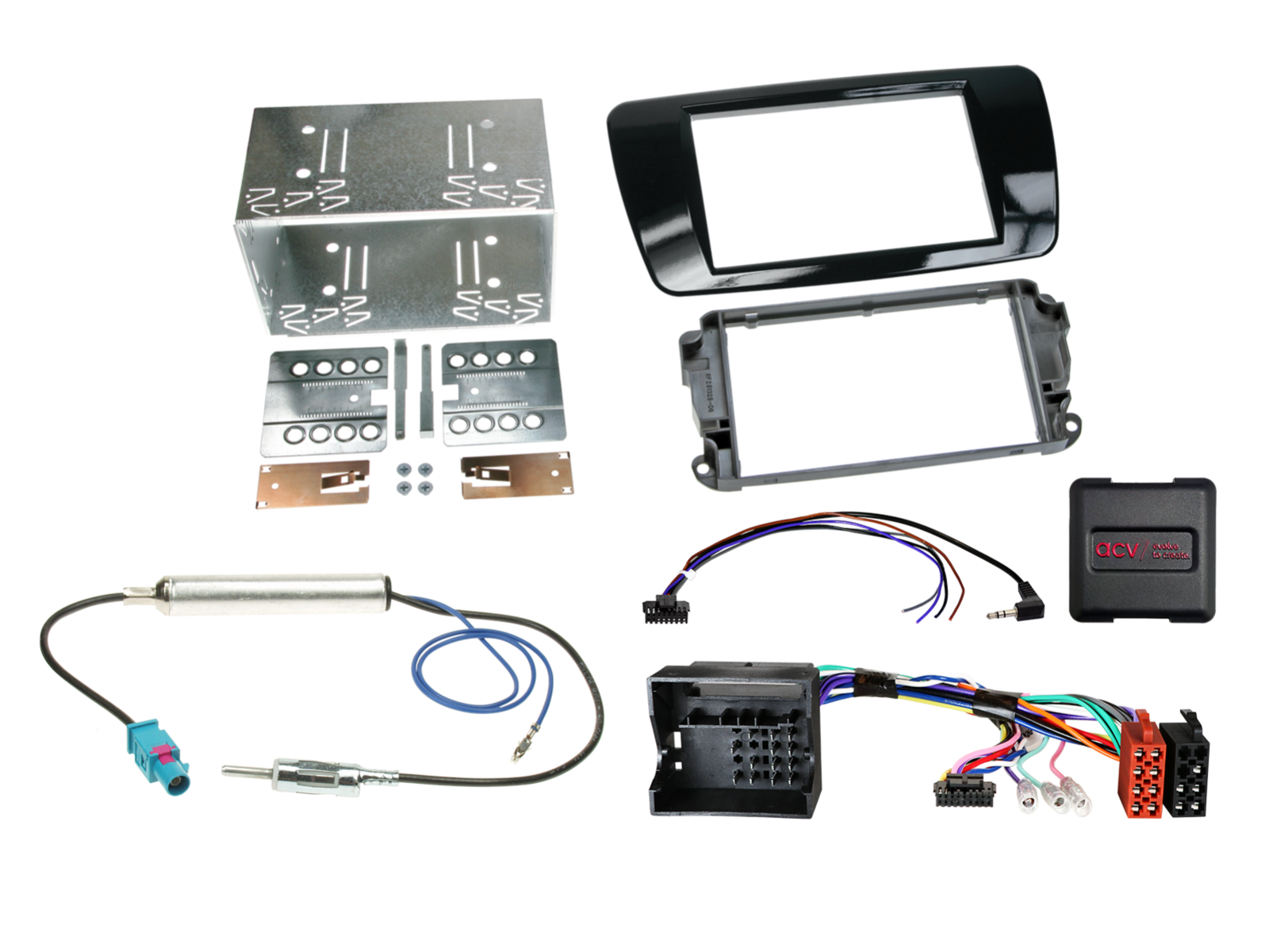 2-DIN Kit Seat Ibiza 2008-2015 Klavierlack LFB/Antenne