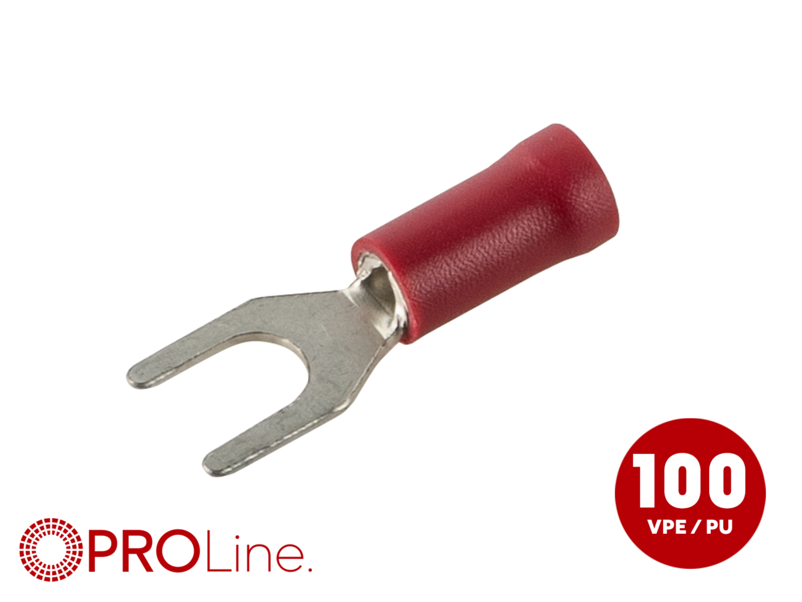 Gabelkabelschuh 0,5mm²-1,5mm²/4,4mm rot ST 100 Stück