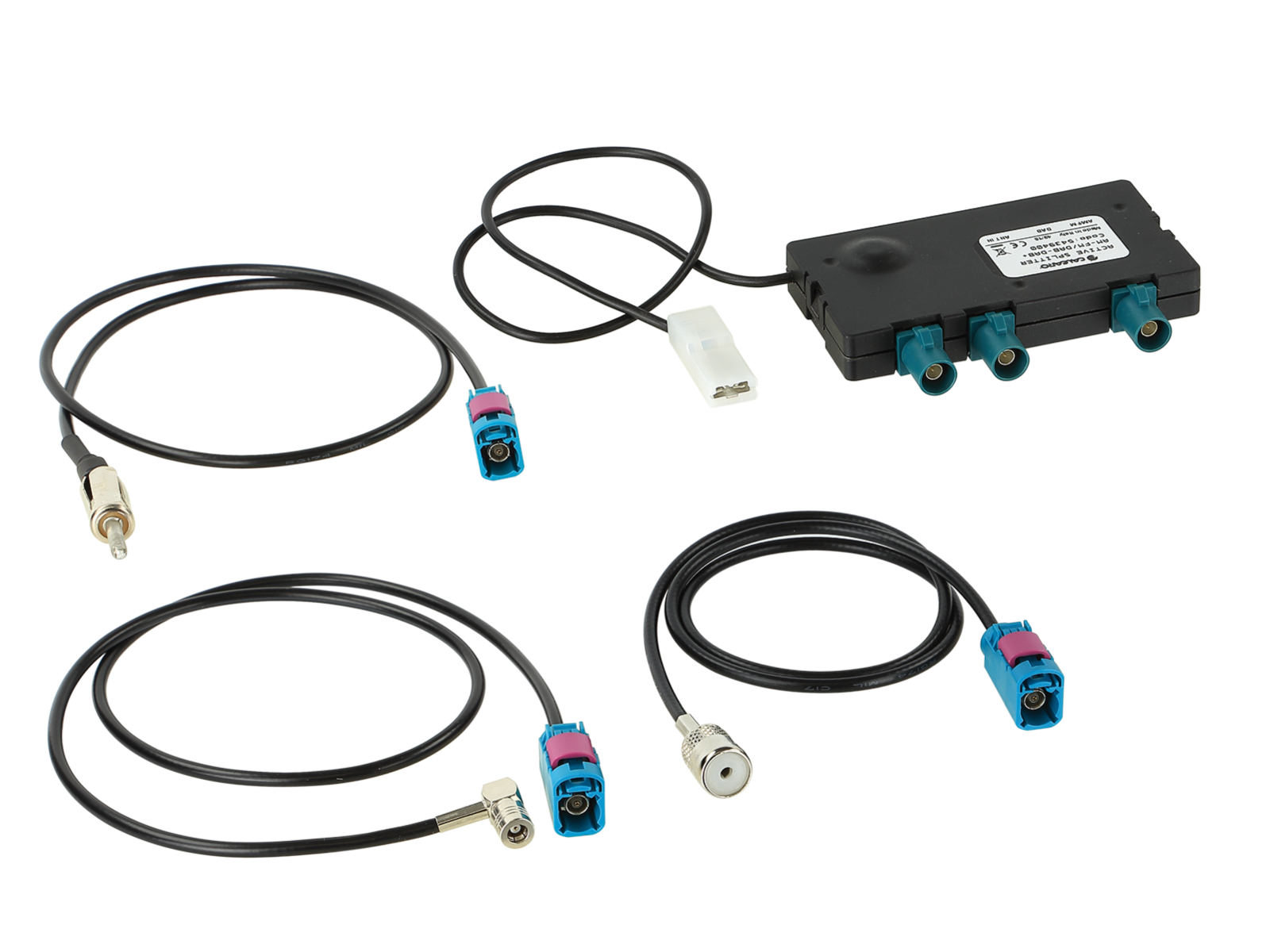 Antennensplitter AM/FM/DAB+ ISO(m)>DIN(m)/SMB(f)
