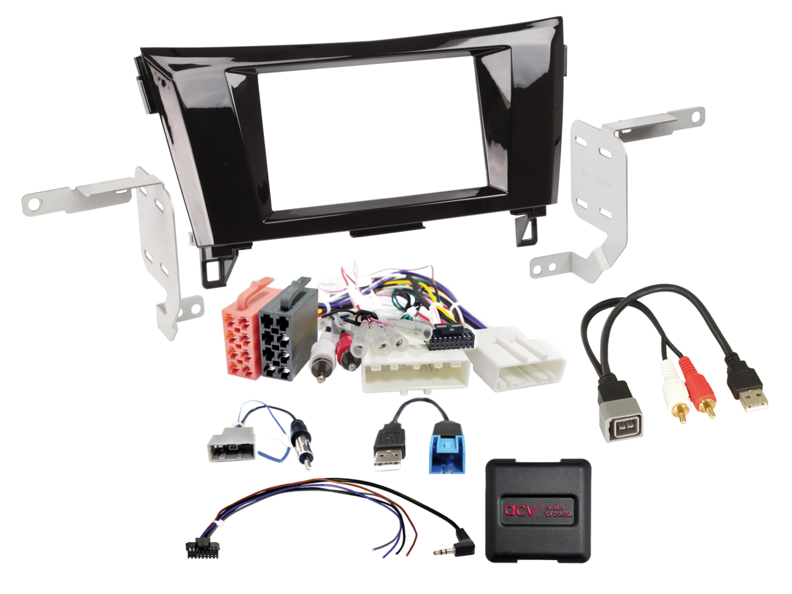 2-DIN Kit Nissan Qashqai/X-Trail 20Pin/32Pin LFB/Antenne/USB
