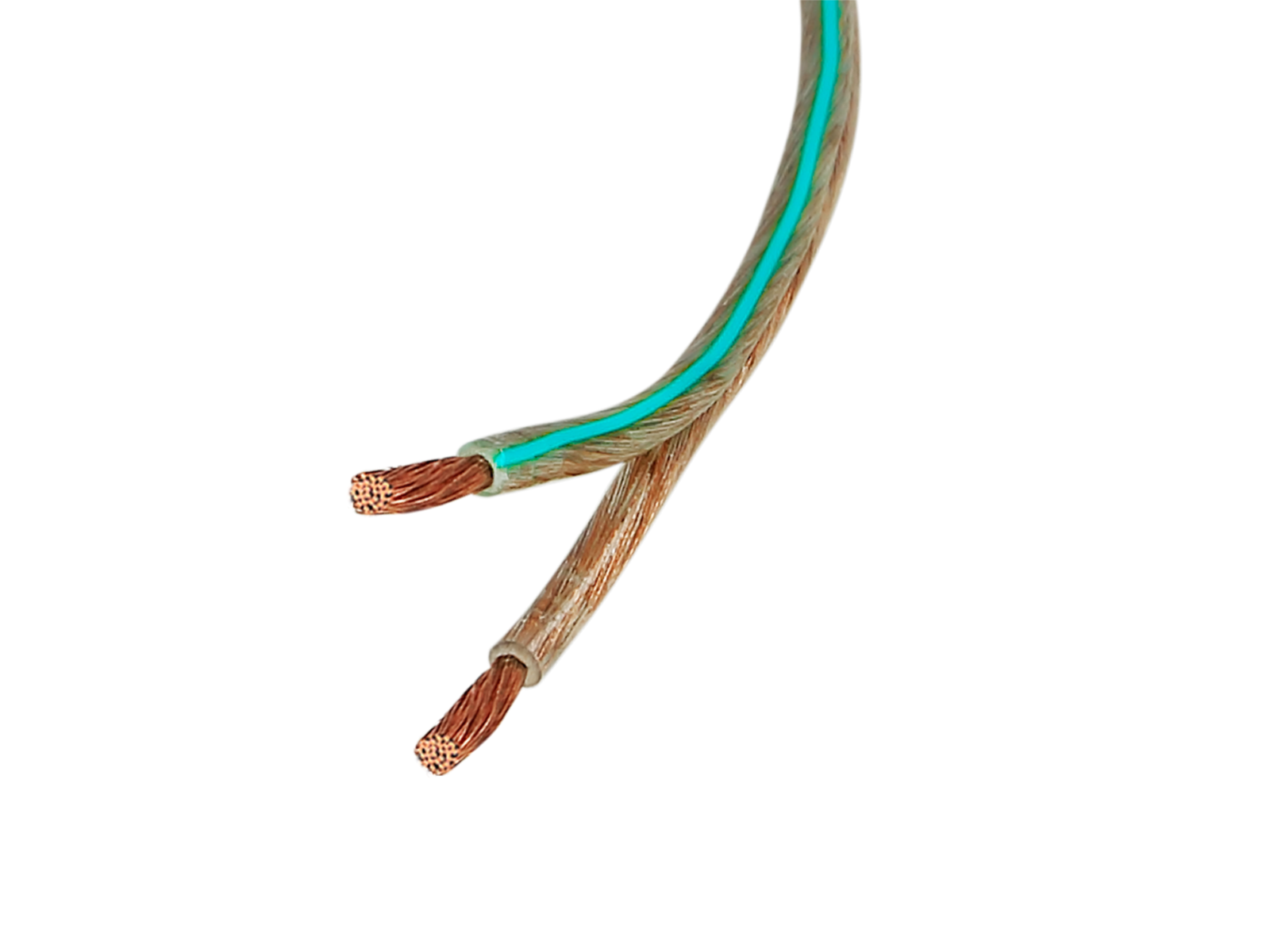 Lautsprecherkabel 2x1.50mm² transparent/mint Meterware