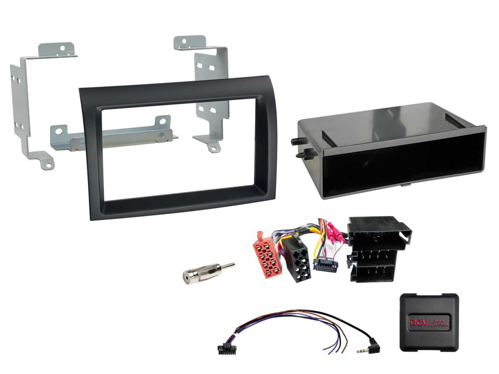 2-DIN Kit mit Fach Citroen/Fiat/Opel/Peugeot LFB schwarz