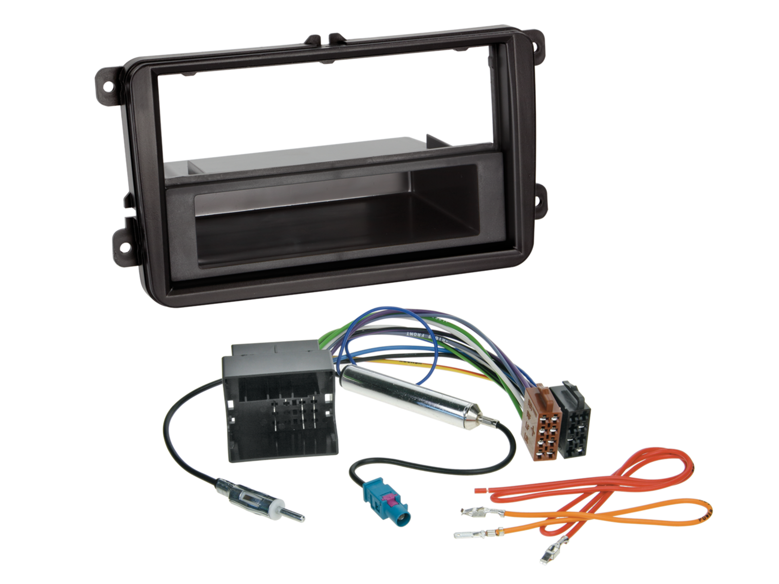 2-ISO Kit mit Fach Seat/Skoda/VW Fahrzeuge passiv/Antenne