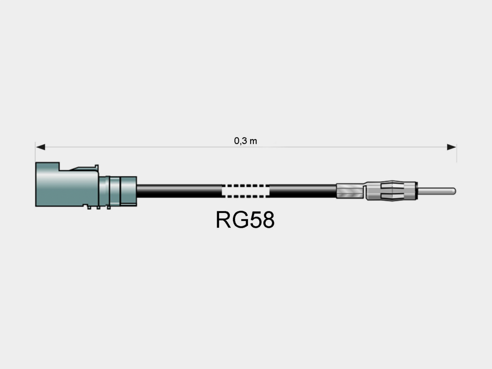 Antennenadapter Fakra Z(f)>DIN(m) 30cm ATTB