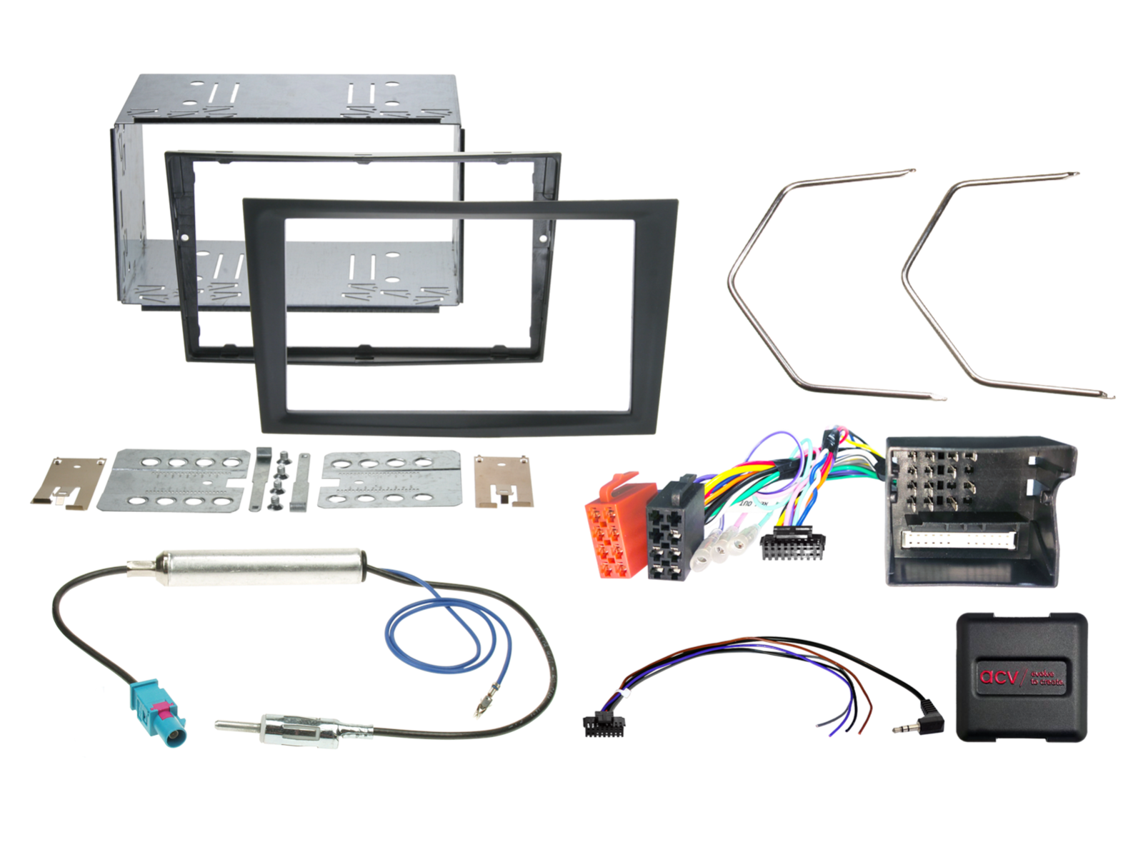 2-DIN Kit Opel Fahrzeuge charcoal Rubber Touch LFB/Antenne