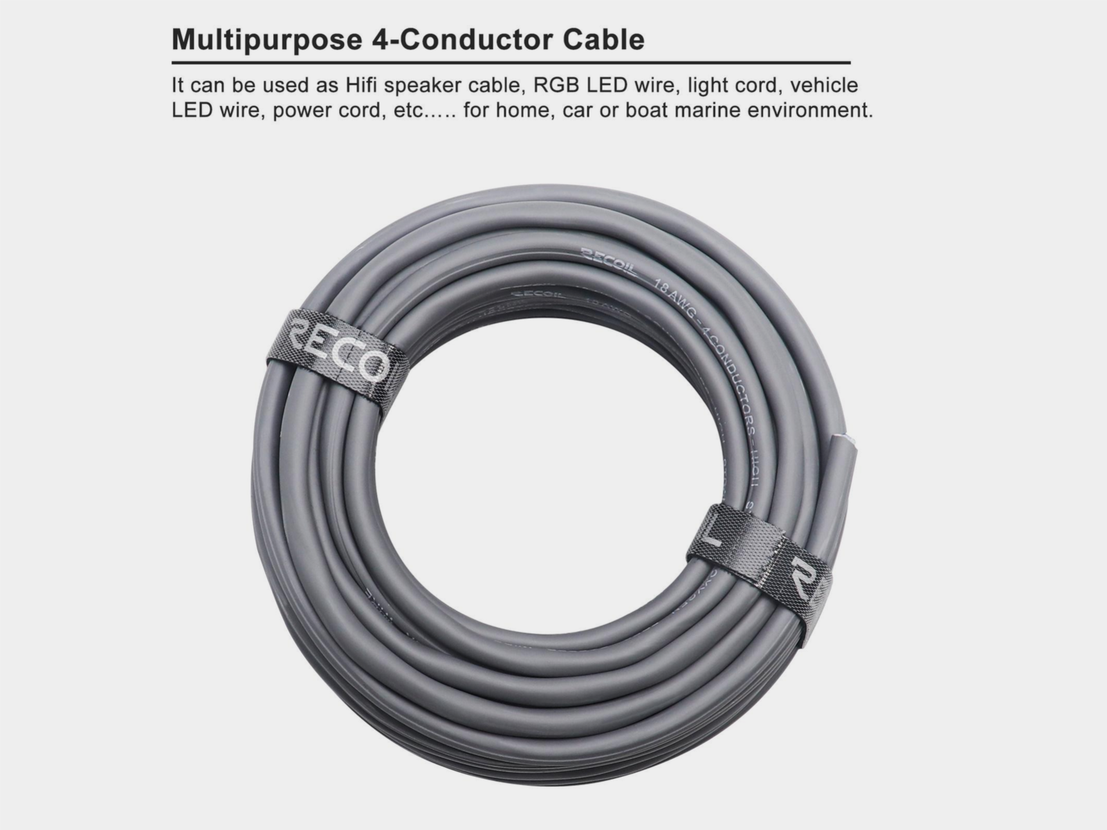 Recoil 18-AWG Mehrzweckkabel 4-Adrig,  30,4m