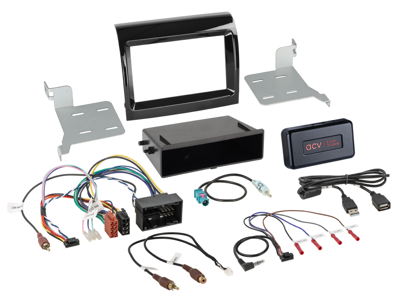 2-DIN Kit mit Fach Citroen/Fiat/Opel/Peugeot i-dapter