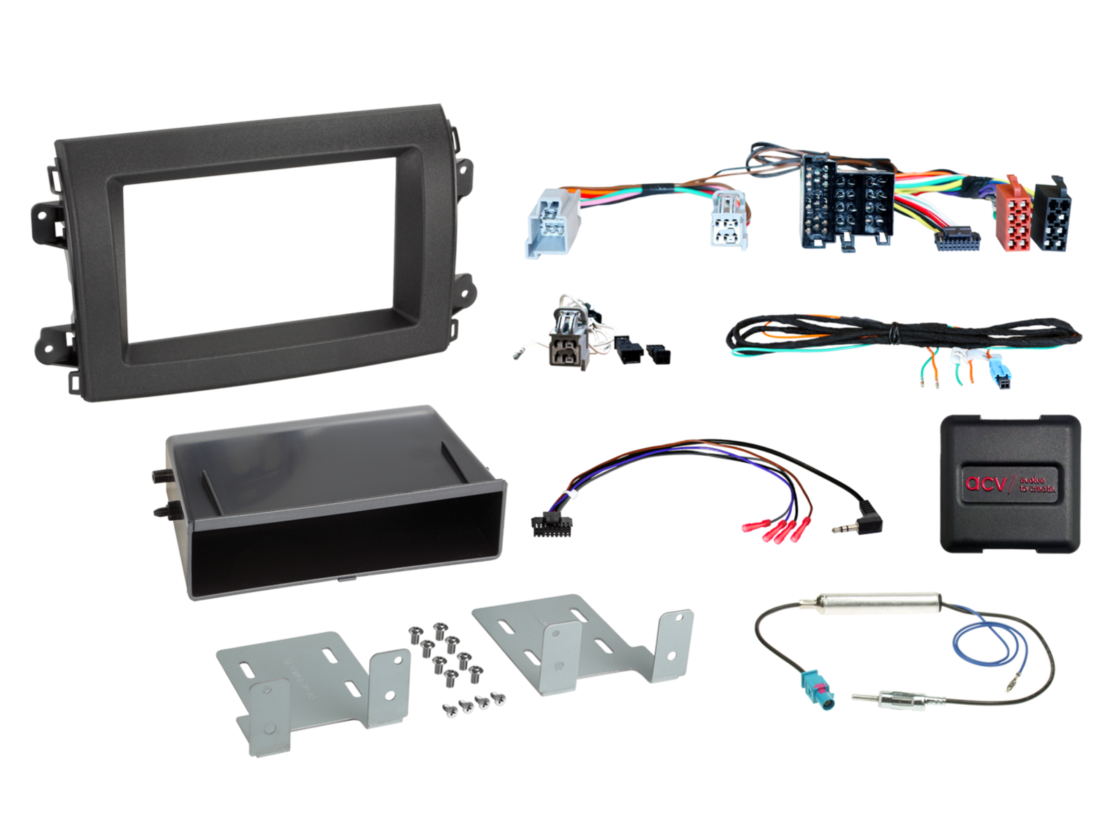 2-DIN Kit2 mit Fach Citroen/Fiat/Opel ISO/Mini ISO LFB