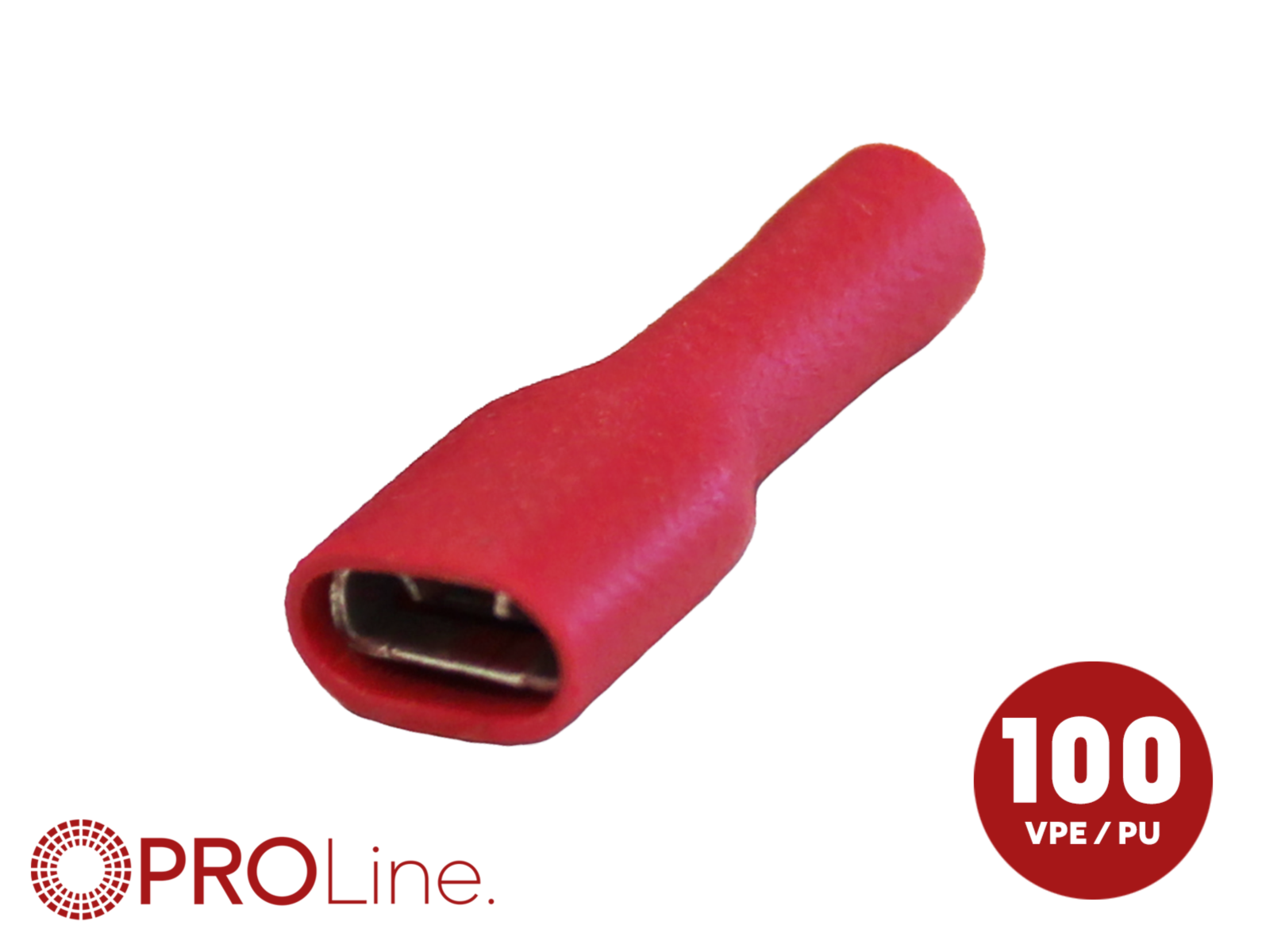 Flachsteckhülse(f) 0,5mm²-1,5mm²/4,8mm rot STVI 100 Stück