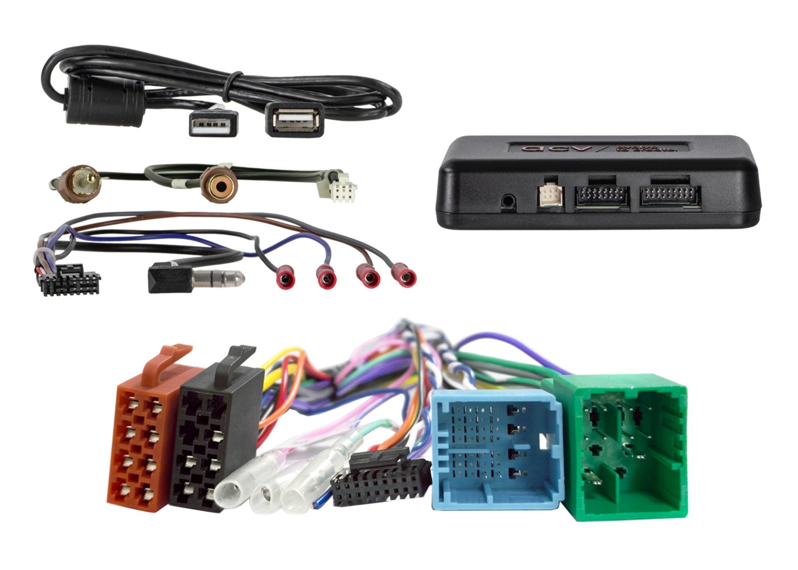 2-DIN Kit mit Fach Citroen/Fiat/Opel 12Pin/32Pin i-dapter