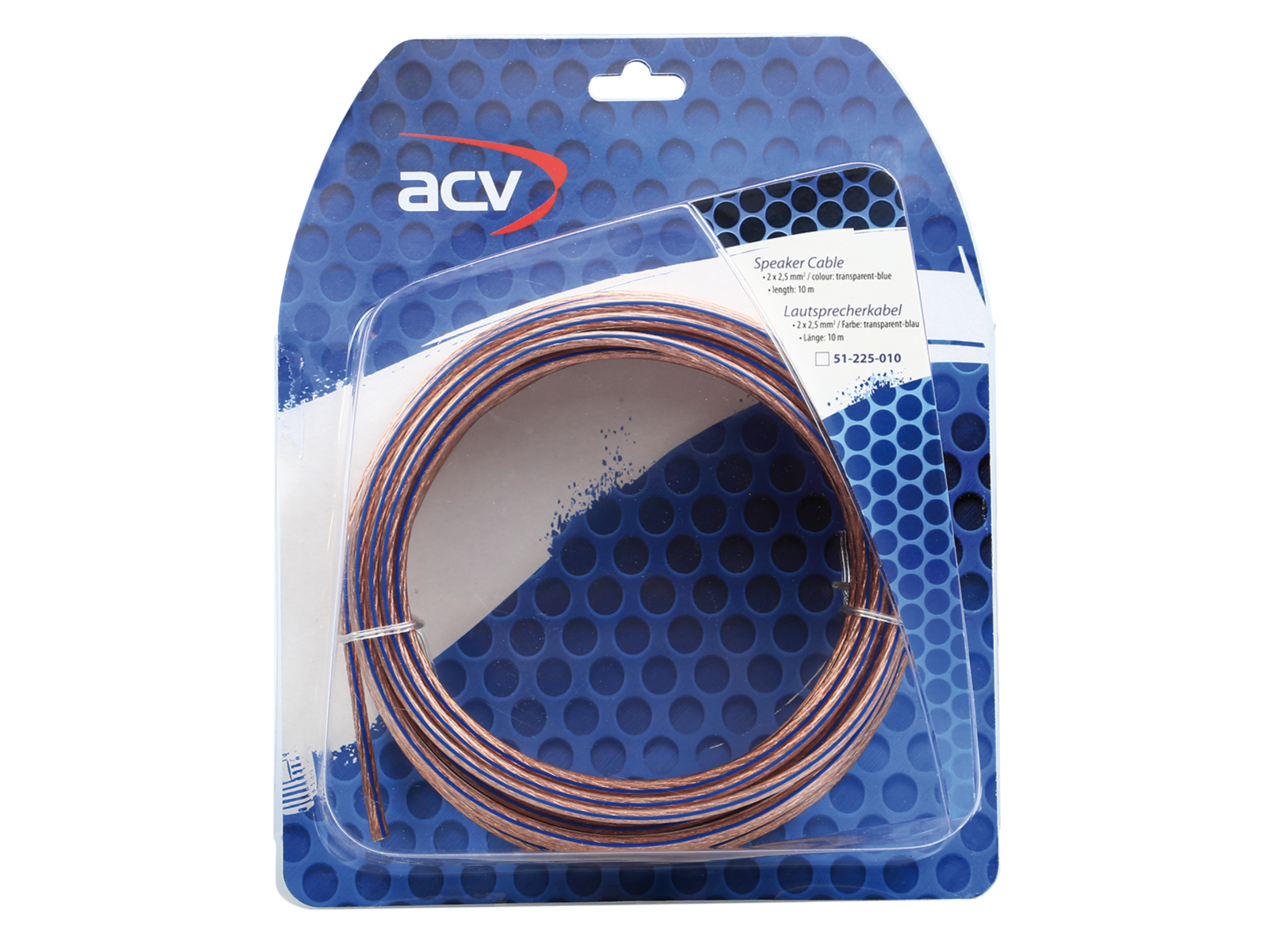 Lautsprecherkabel 2x2,50 mm transparent/blau Blister 10m
