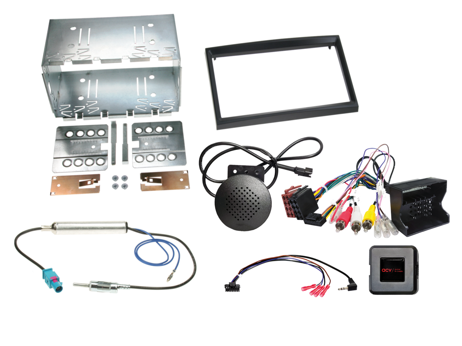 2-DIN Kit Citroen/Fiat/Peugeot RD4 Gerät LFB/Antenne/PDC