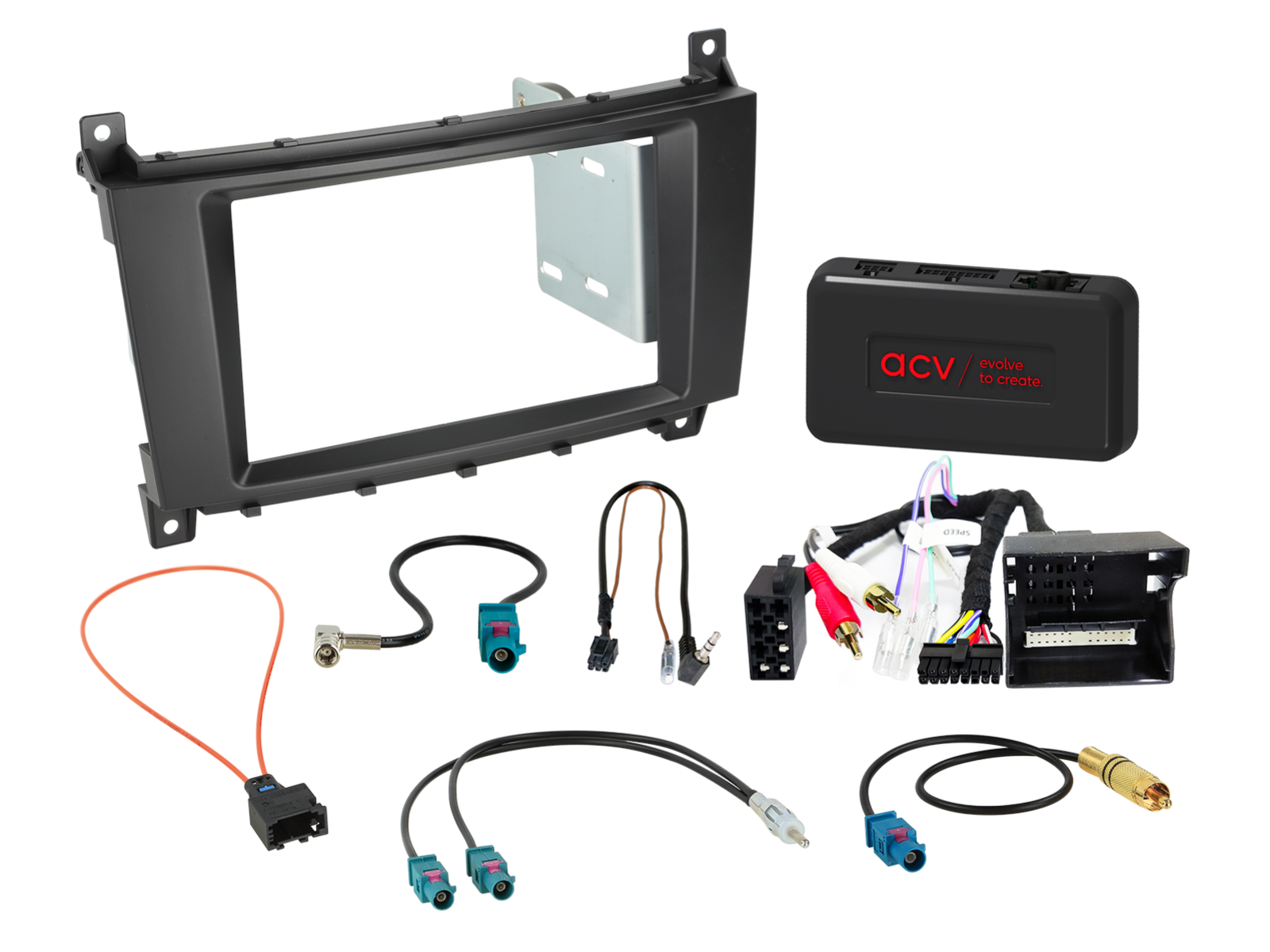 2-DIN Kit  Mercedes C-Klasse 2004-2008 LFB/Antenne/Amp
