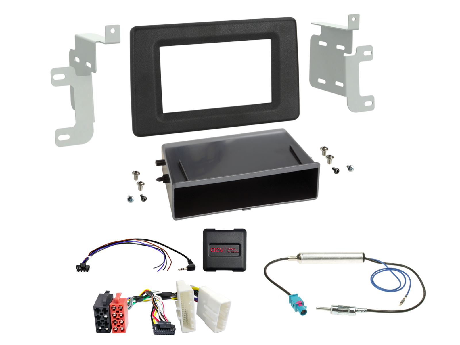 2-DIN Kit mit Fach Nissan/Opel/Renault analog LFB/Antenne
