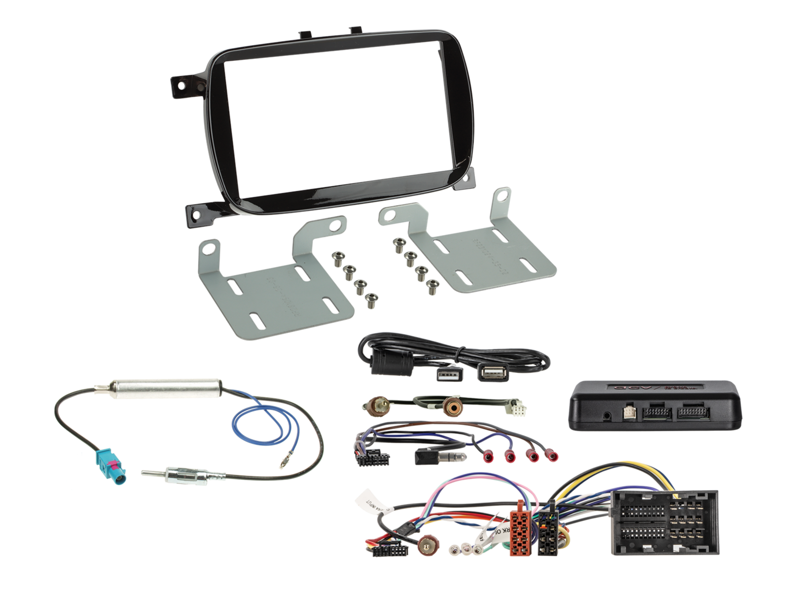 2-DIN Kit Fiat 500(ZAF 312) 07/2015-08/2024 i-dapter/Antenne