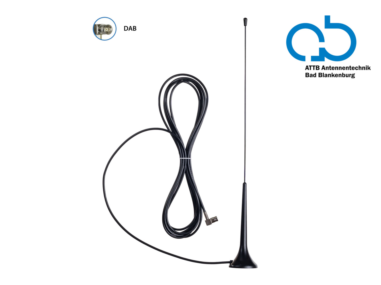 Magnetfußantenne DAB+ 0° Stabneigung SMB(f) passiv