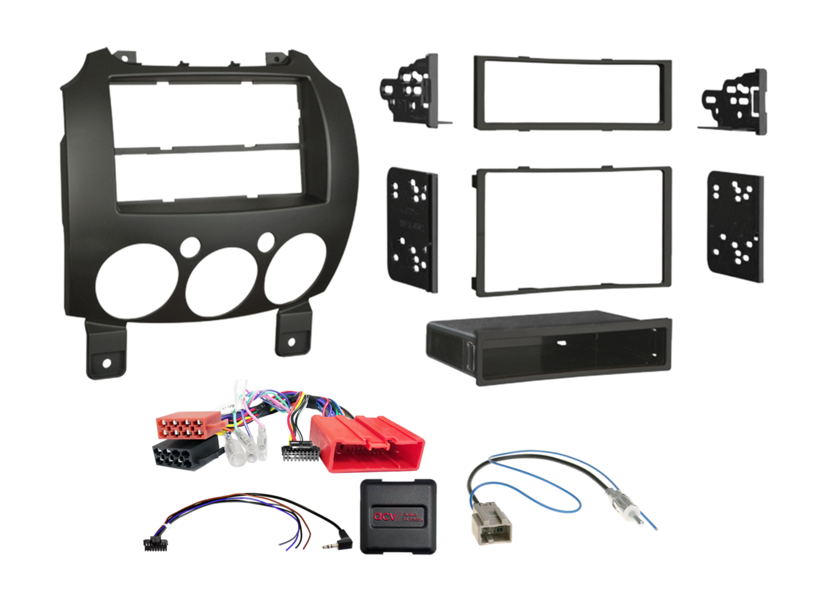 2-DIN Kit mit Fach Mazda 2(DE) 10/2007-02/2015 LFB/Amp