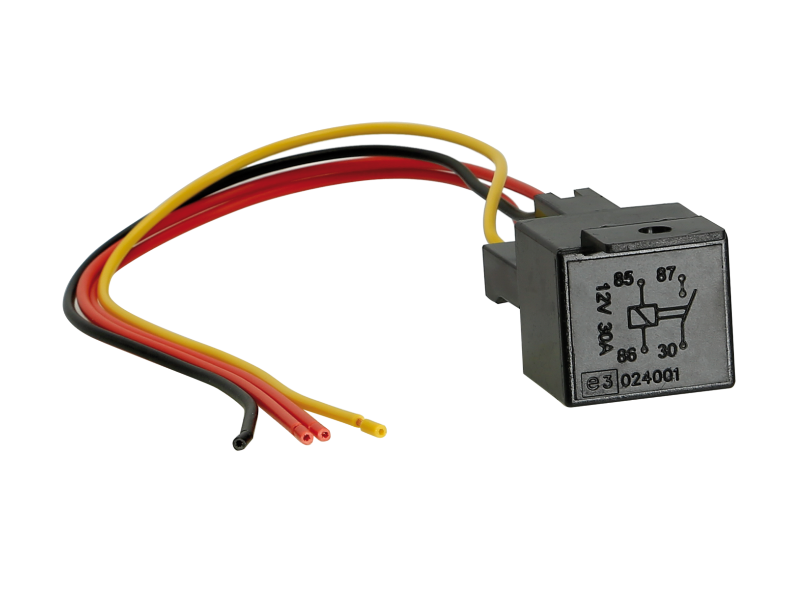 Schließerrelais 12V/30A max Stecksockel/Kabel 30cm