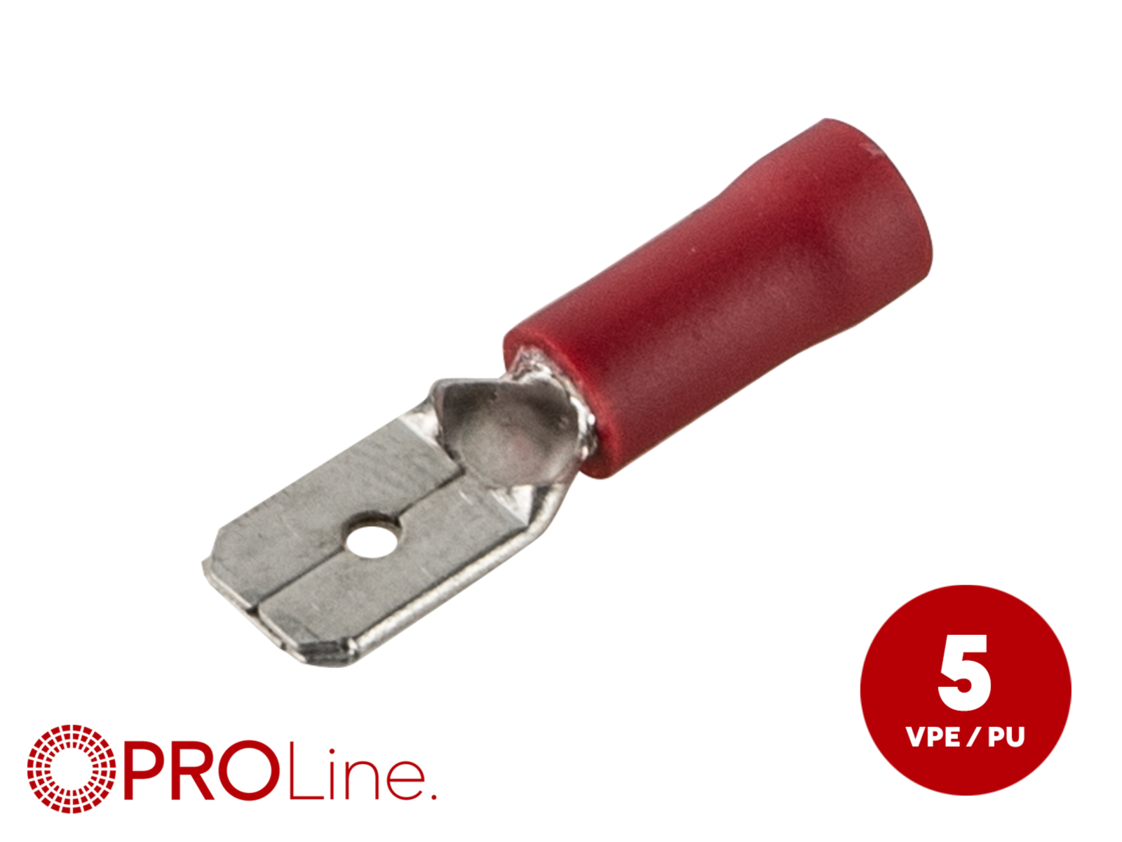 Flachstecker(m) 0,5mm²-1,5mm²/6,3mm rot ST 5 Stück