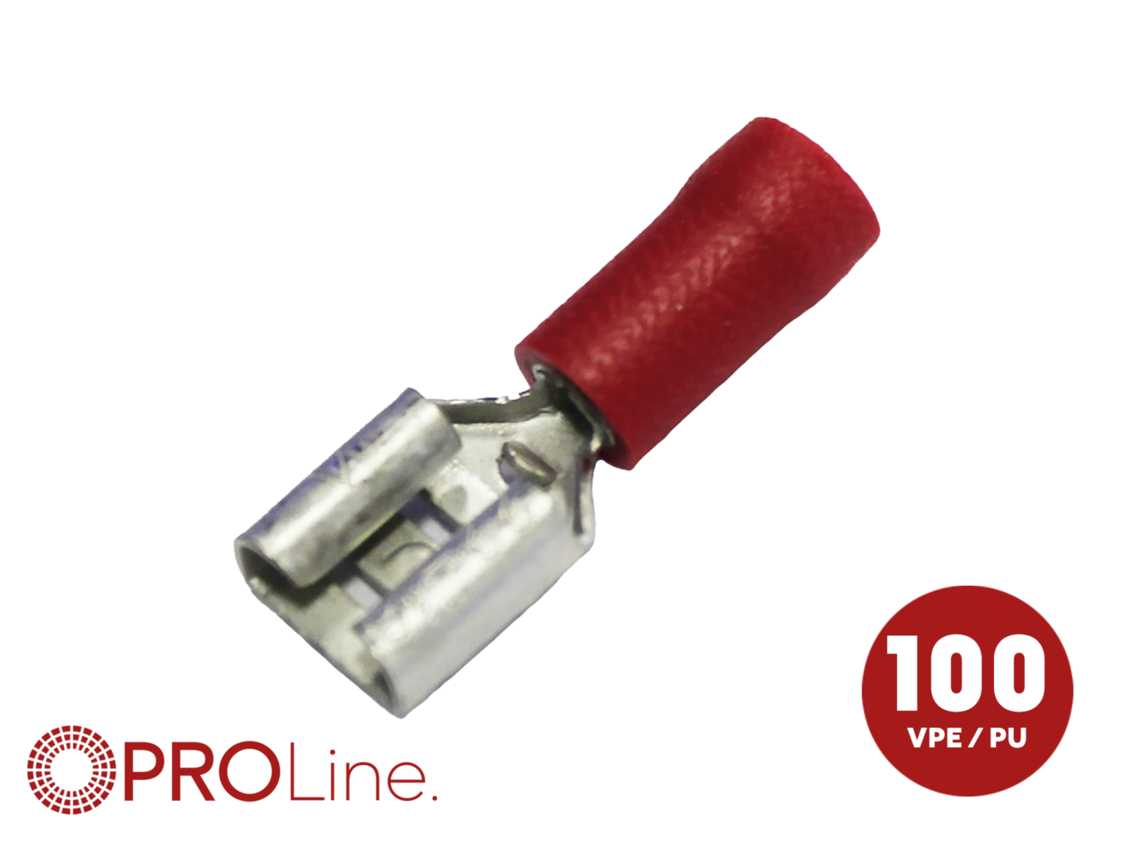 Flachsteckhülse(f) 0,5mm²-1,5mm²/4,8mm rot ST 100 Stück