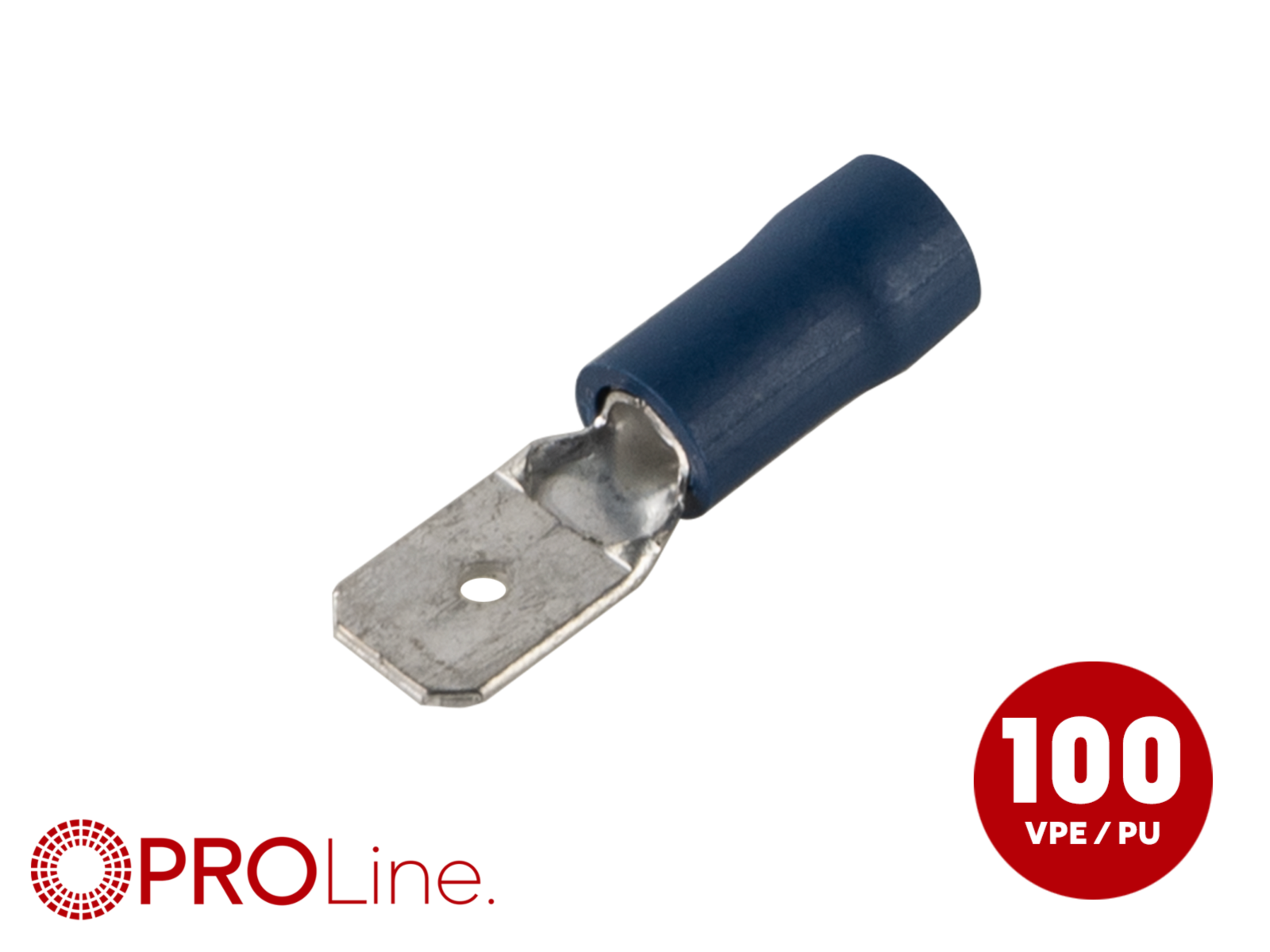Flachstecker(m) 1,5mm²-2,5mm²/6,3mm blau ST 100 Stück