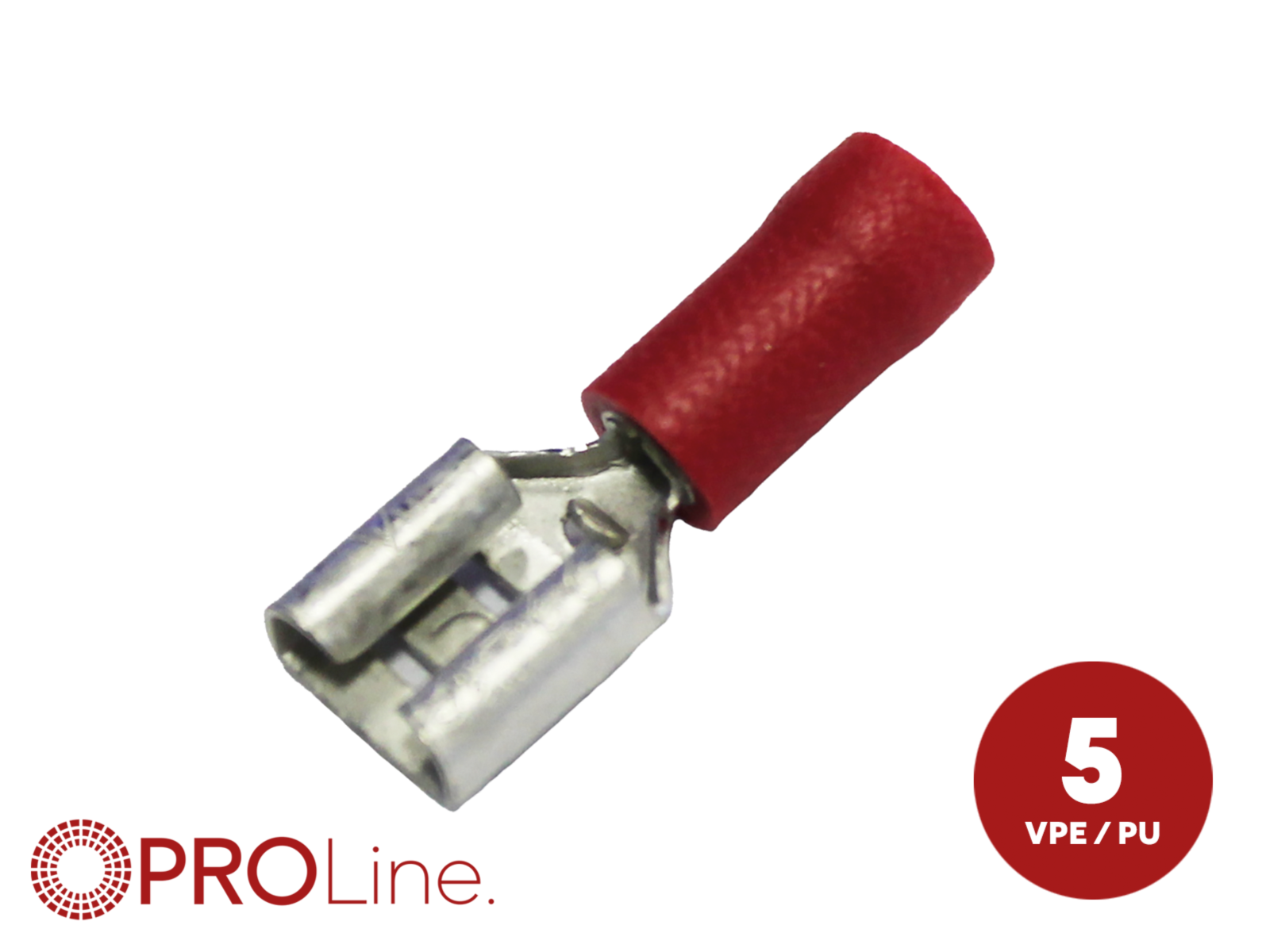 Flachsteckhülse(f) 0,5mm²-1,5mm²/4,8mm rot ST 5 Stück