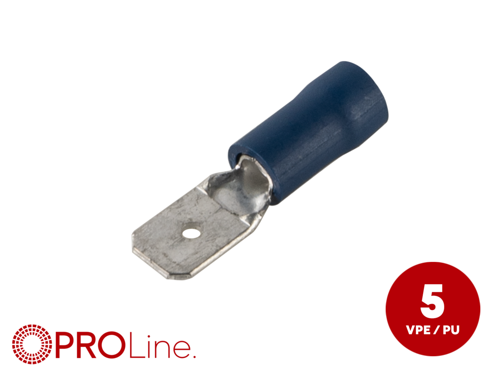 Flachstecker(m) 1,5mm²-2,5mm²/6,3mm blau ST 5 Stück