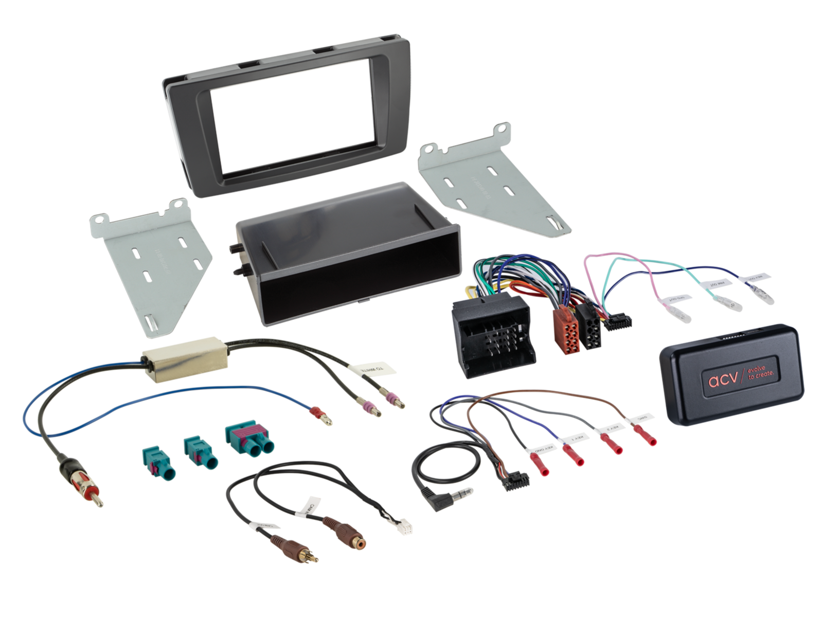 2-DIN Kit mit Fach Skoda Octavia/Yeti 40Pin i-dapter/Antenne